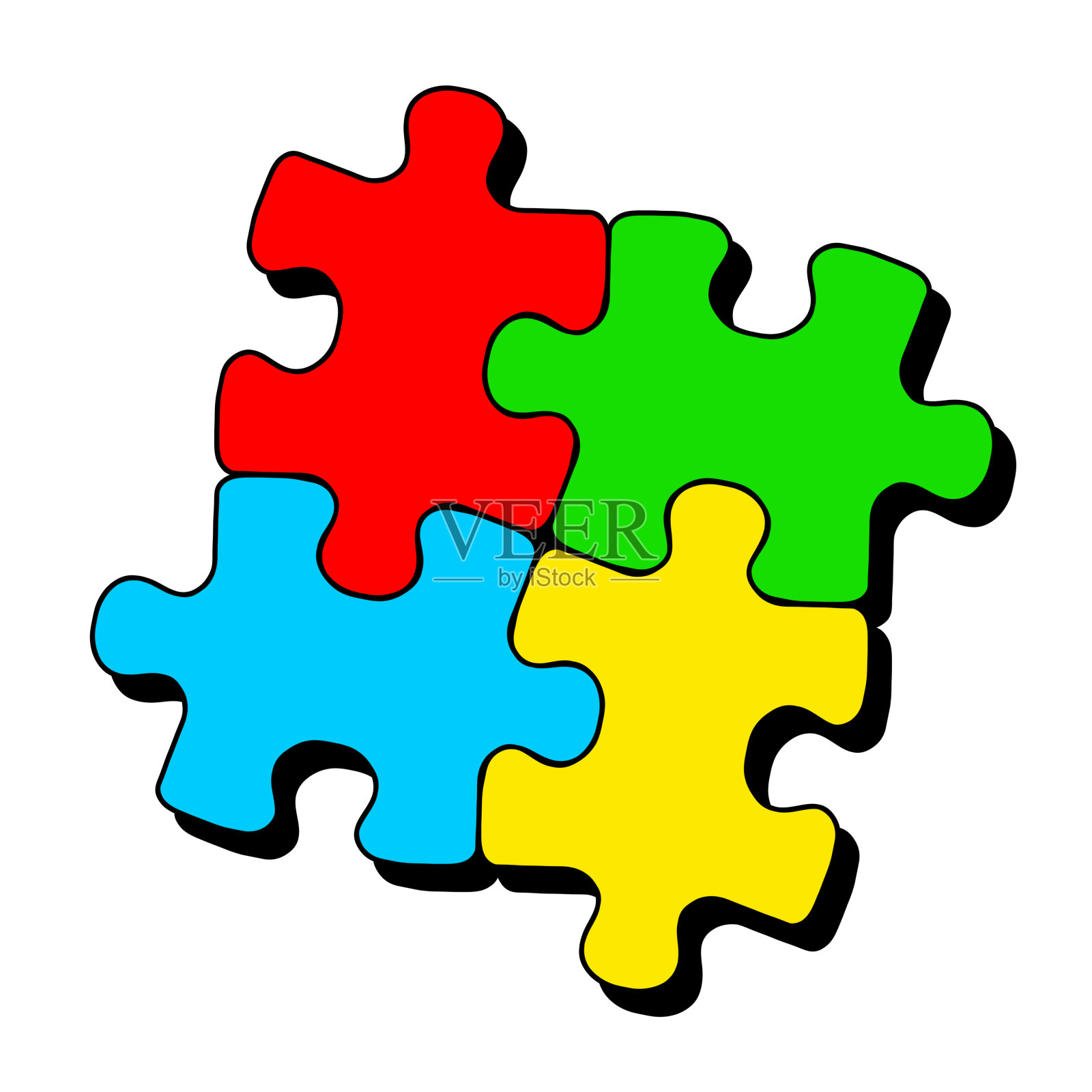 拼图插画图片素材