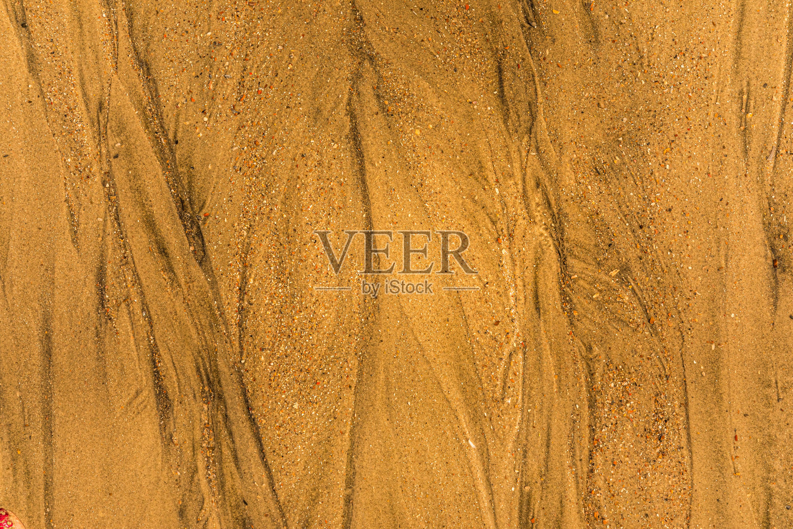 沙滩上的潮汐和贝壳的特写，完整的框架纹理照片摄影图片