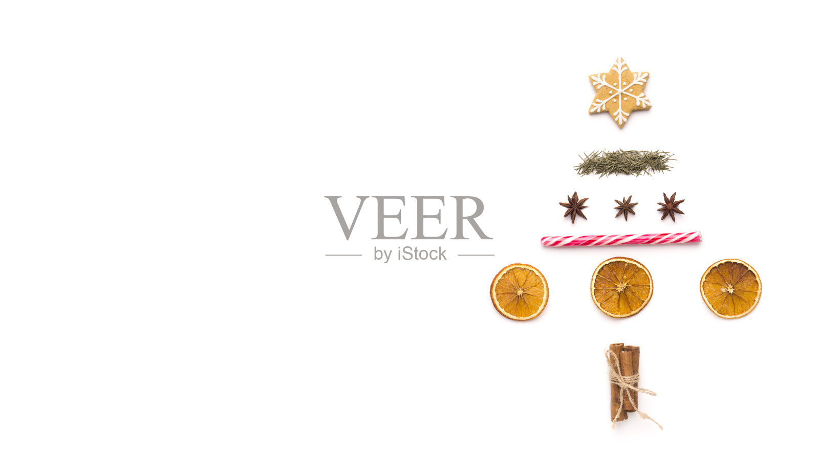 圣诞树上的传统食物白色照片摄影图片