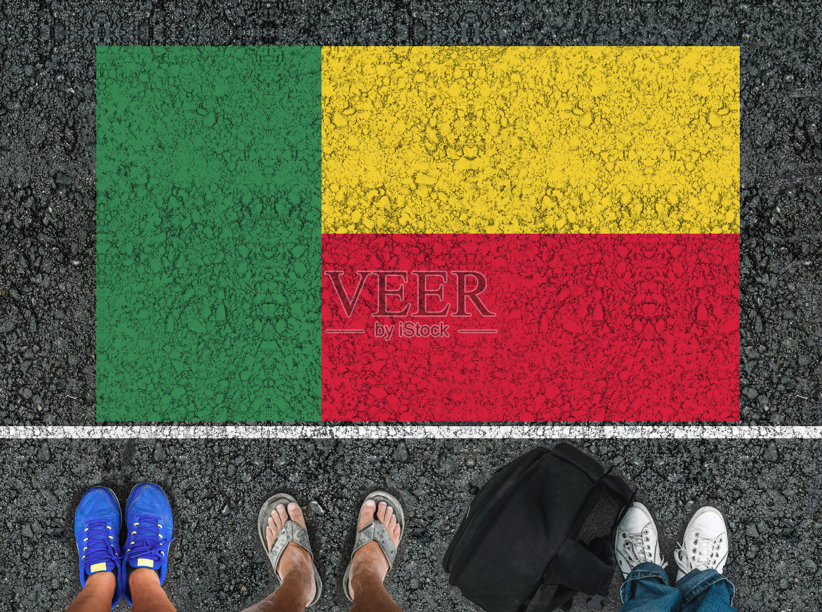 贝宁的腿和旗帜照片摄影图片