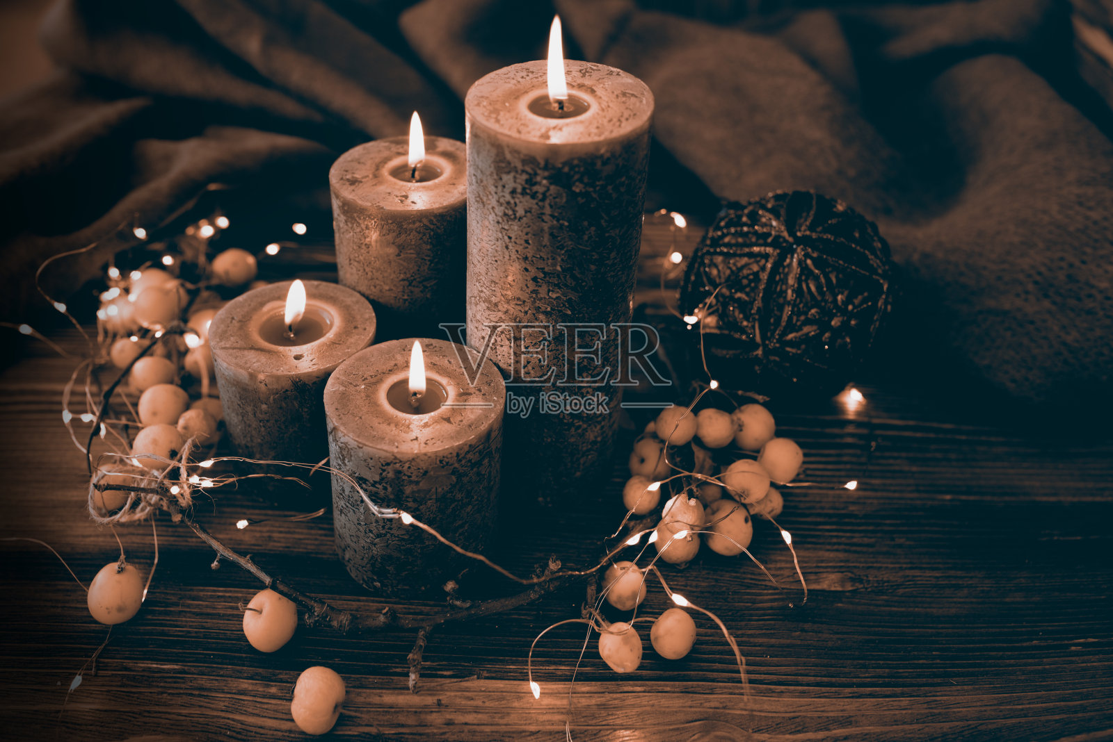 复古风格的圣诞装饰照片摄影图片