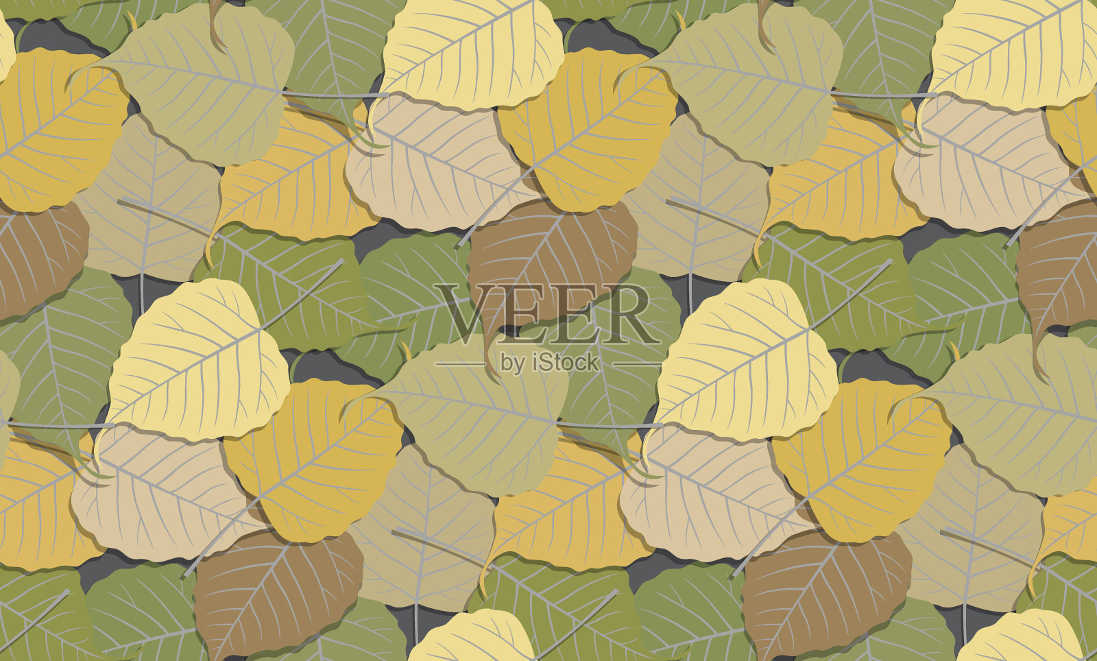 博叶图案无缝地面背景，矢量插画图片素材