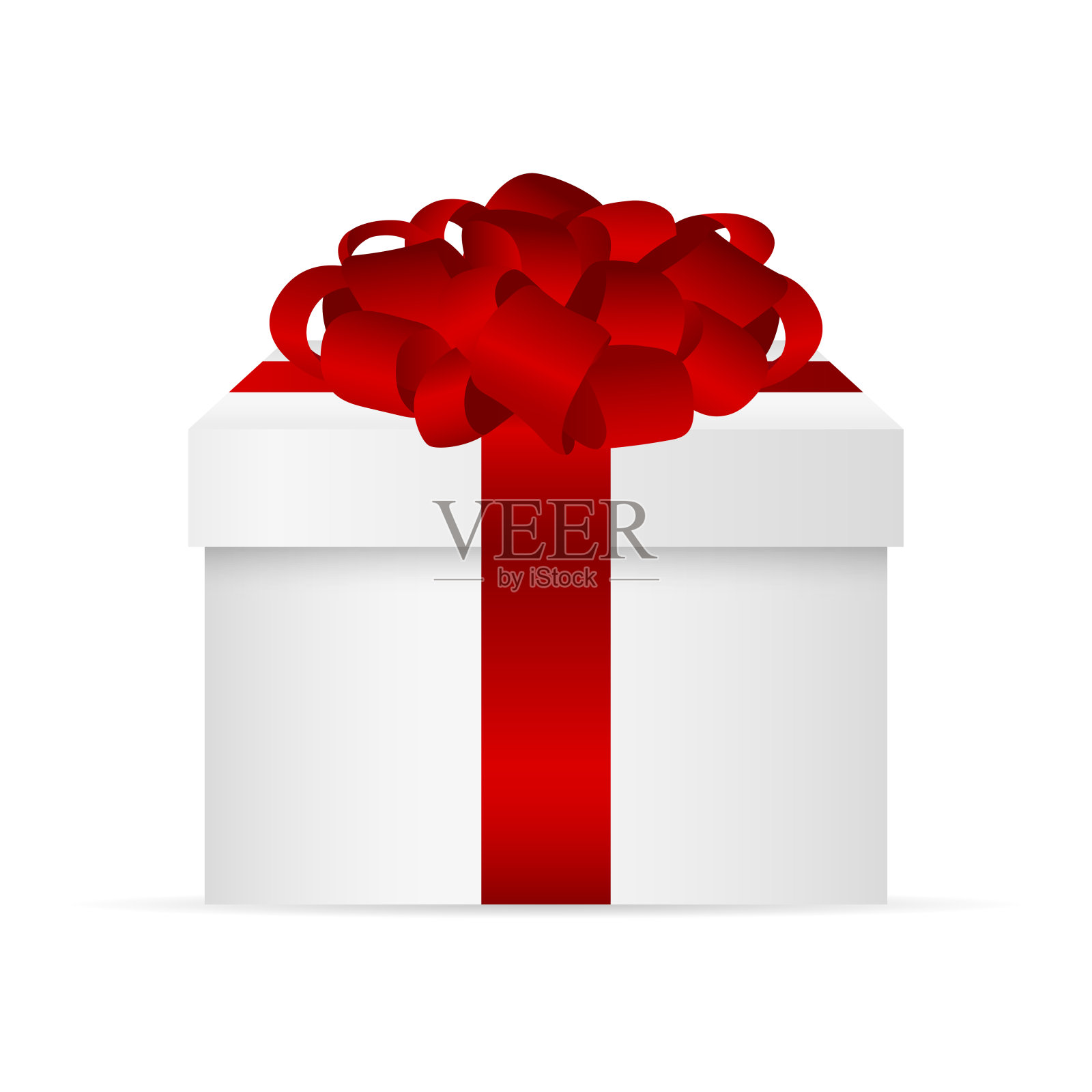盒子里的礼物，还有红色的蝴蝶结插画图片素材