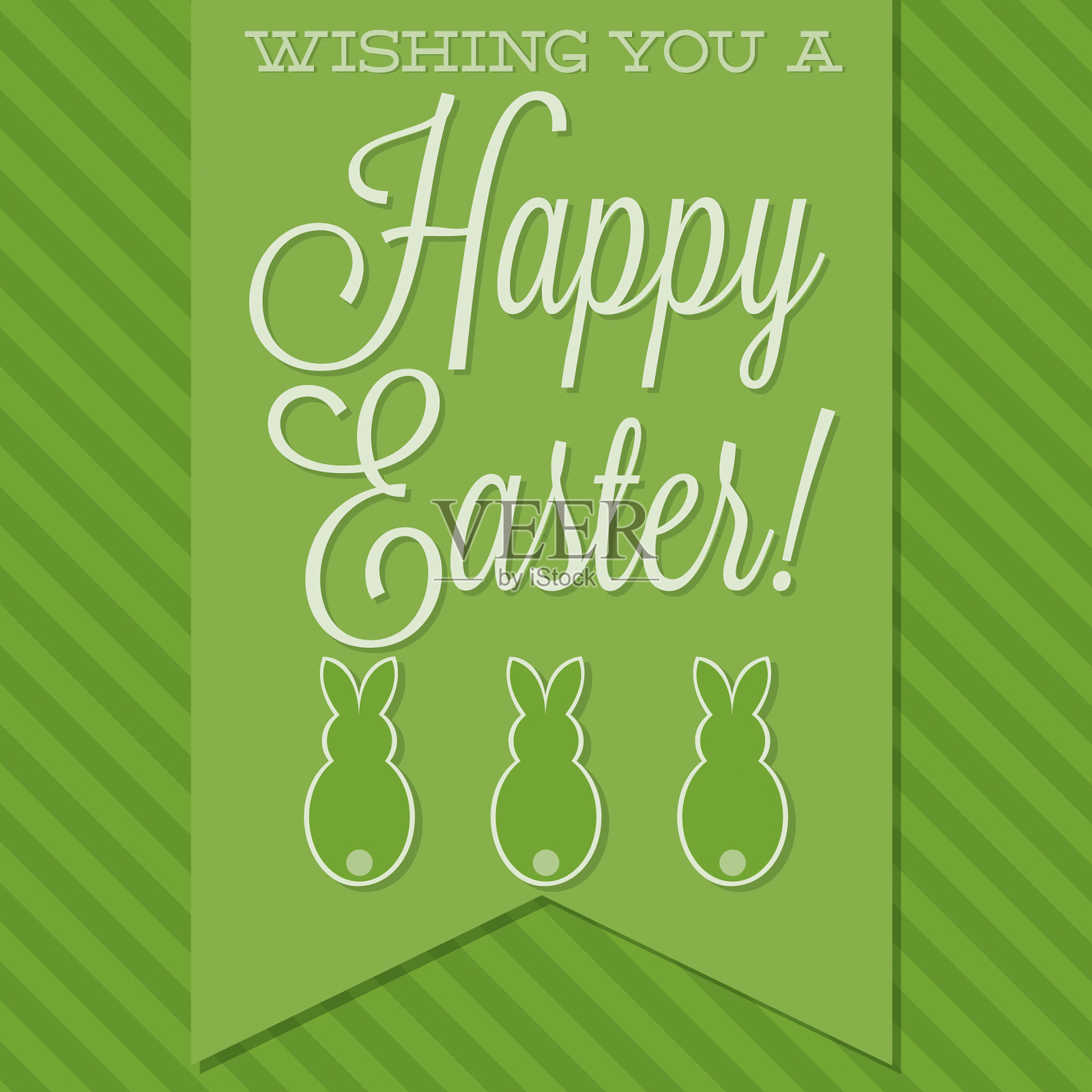 复古风格的“快乐复活节”矢量格式卡。设计模板素材