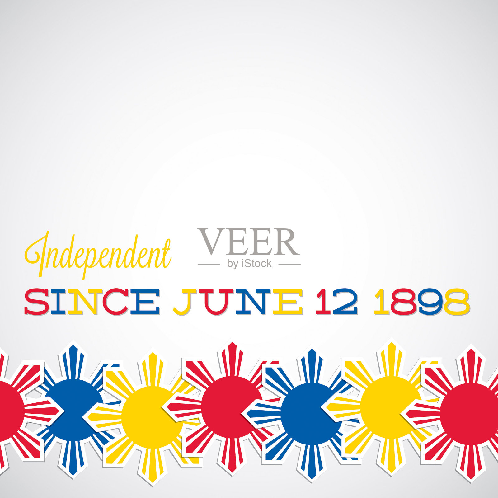 直线菲律宾独立日卡片矢量格式。插画图片素材