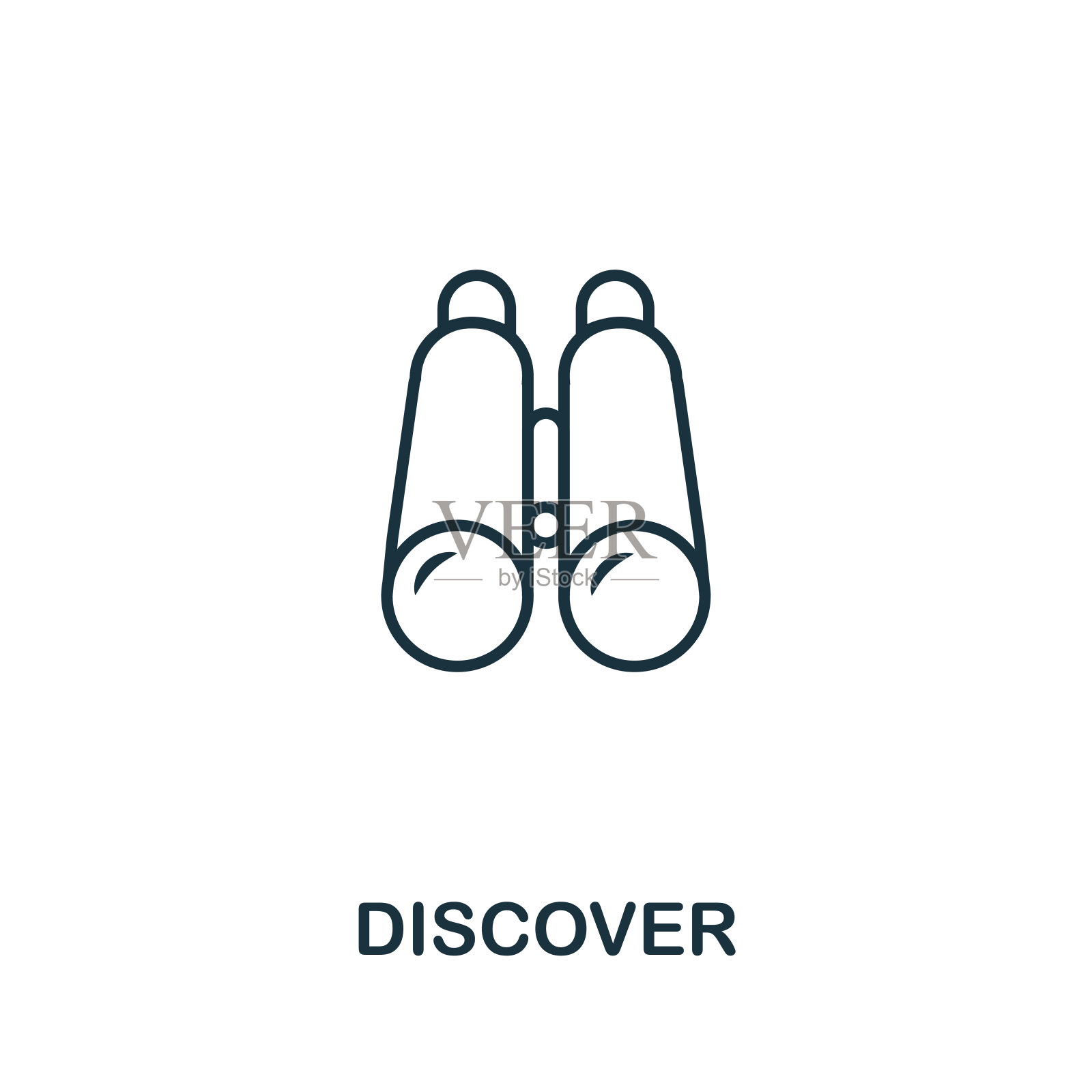 发现轮廓图标。从启动图标收集瘦风格设计。创造性发现图标为网页设计，应用程序，软件，打印使用插画图片素材