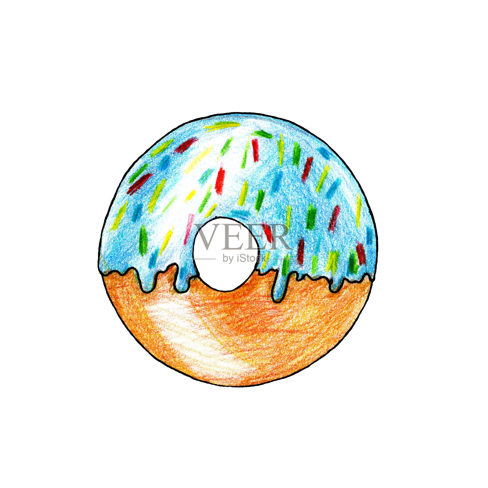 蓝釉甜甜圈设计元素图片