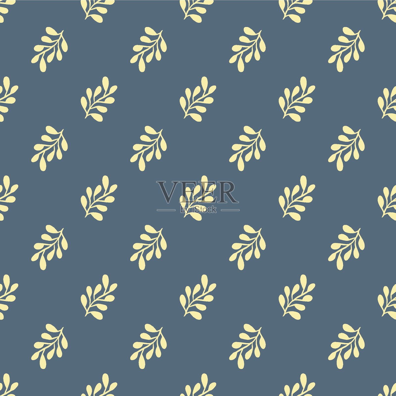 植物纹路无缝重复图案设计。插画图片素材