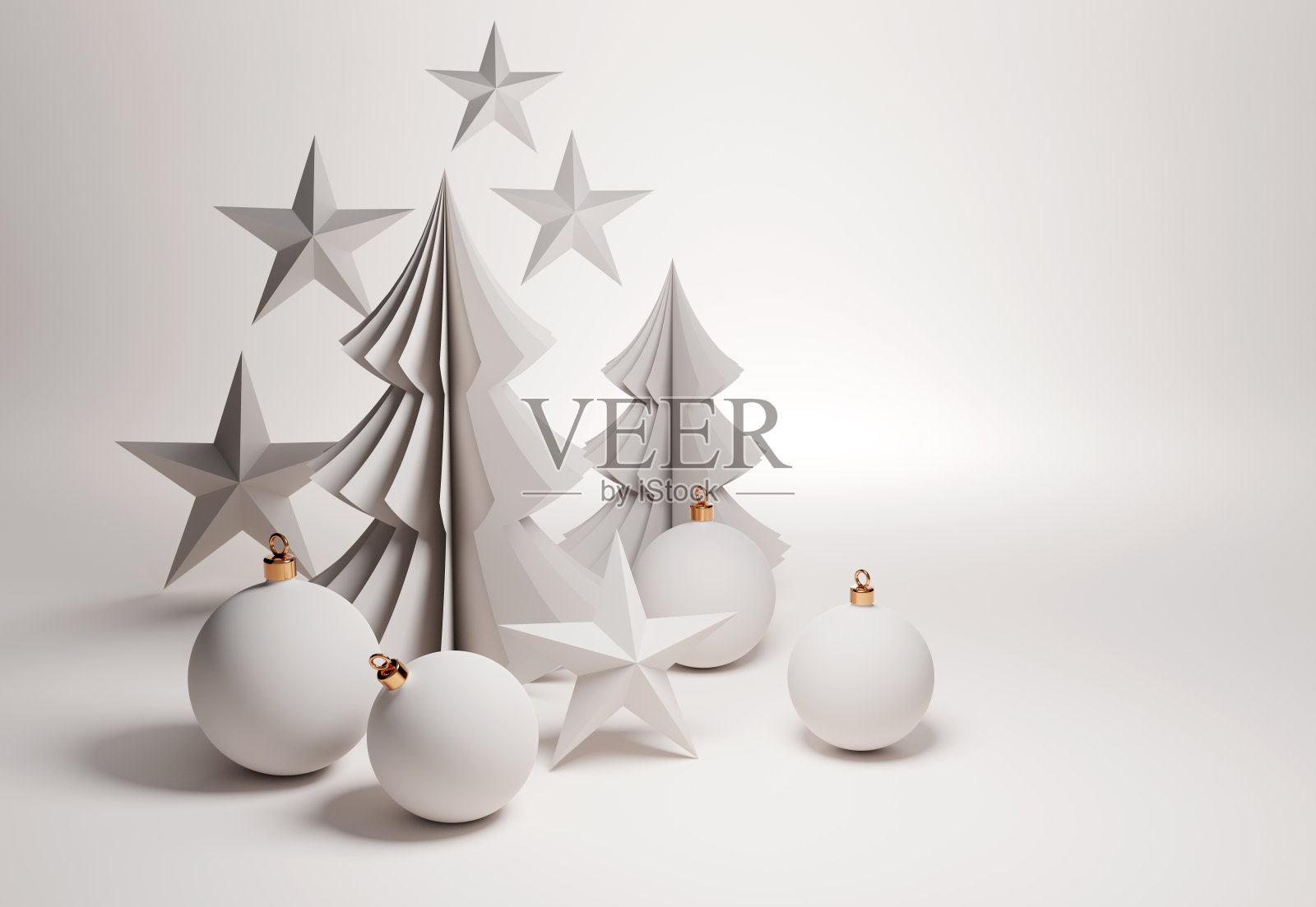 纸效果圣诞装饰构图照片摄影图片