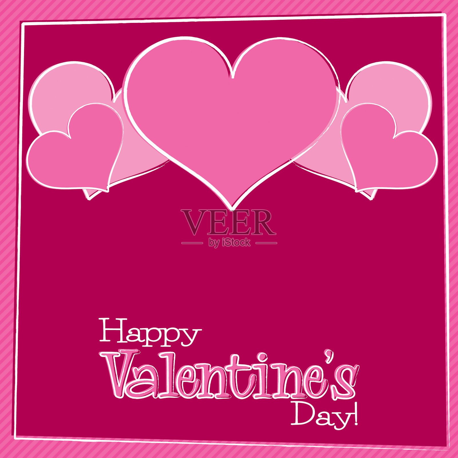 明亮的手绘情人节卡片矢量格式。“n设计模板素材