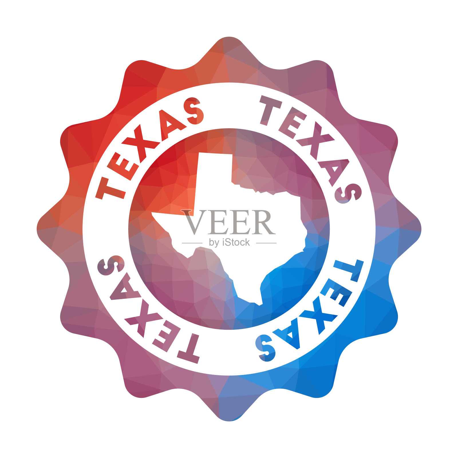 德州低聚标志。插画图片素材