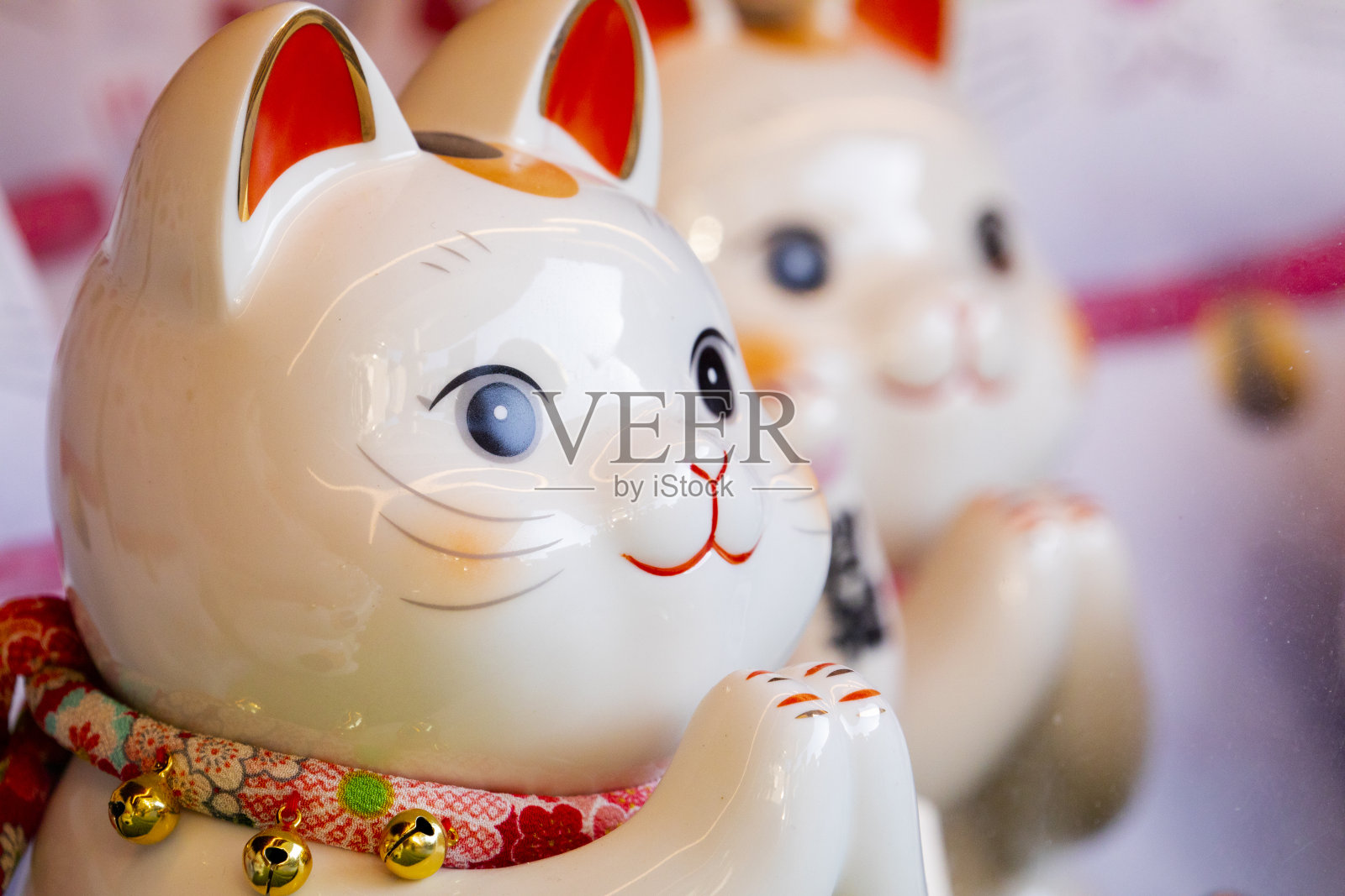 陶瓷、日本、幸运猫、陈列柜、缙云来福照片摄影图片