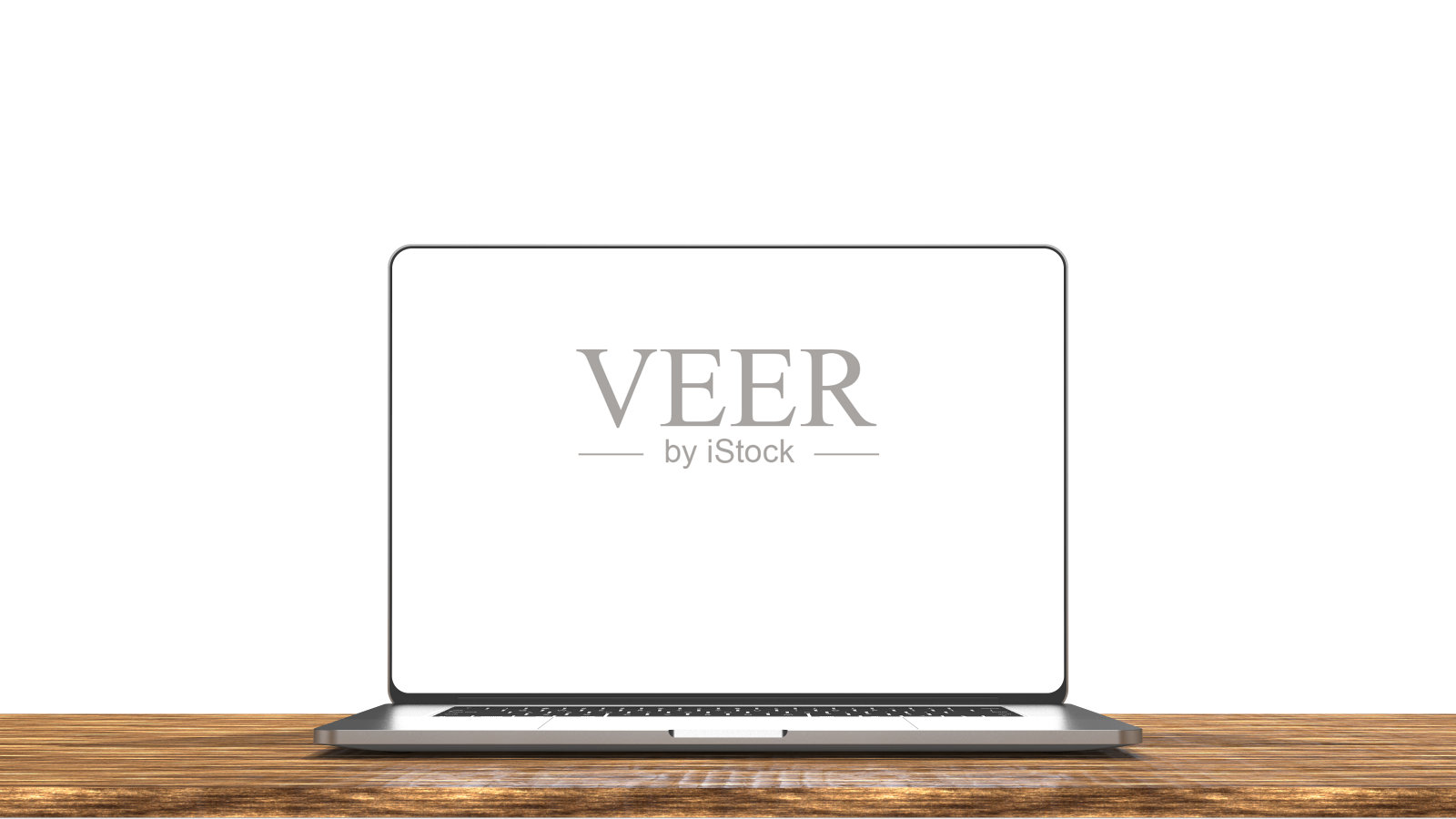 笔记本电脑放在木桌上。模板、模型、设计。照片摄影图片