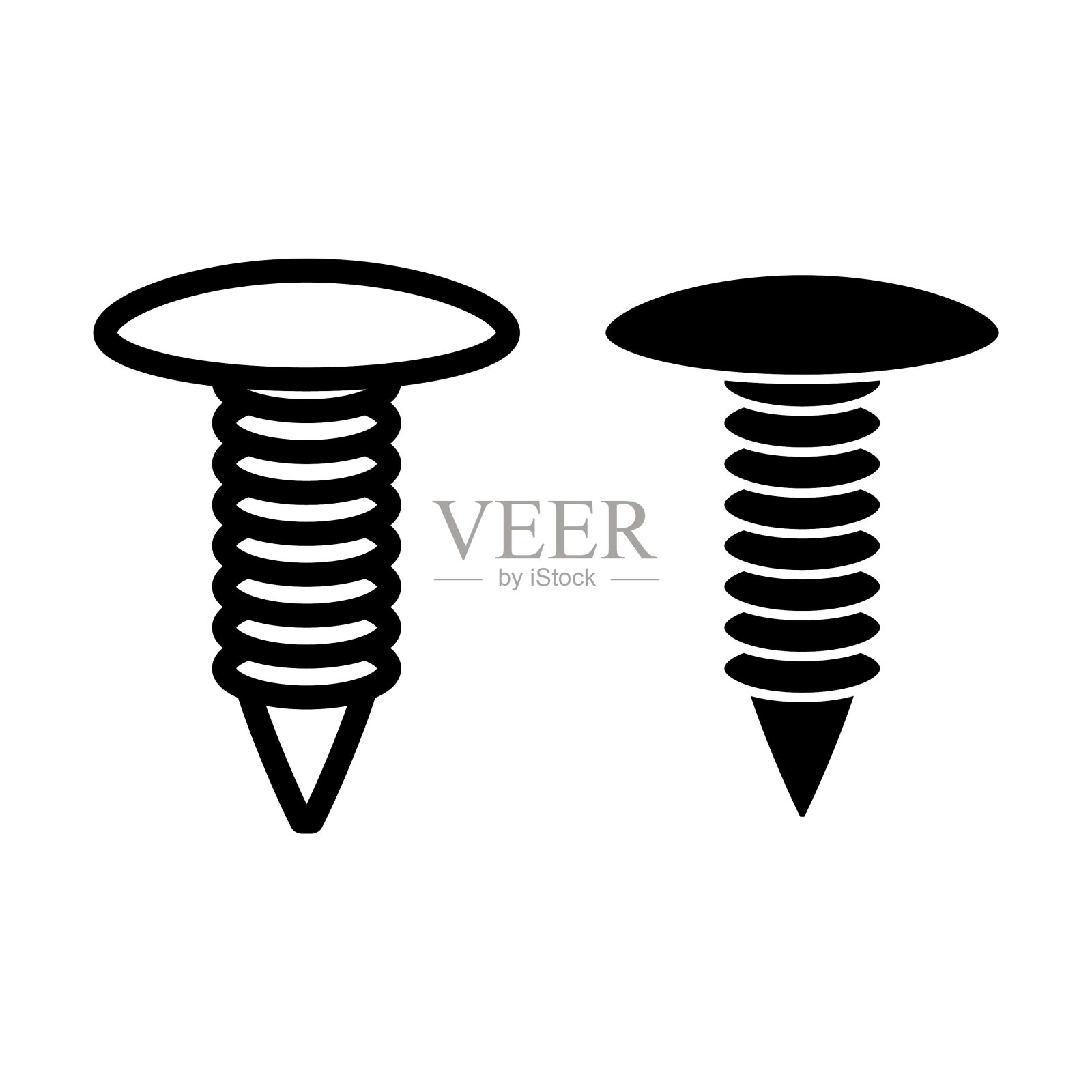 保险杠剪辑图标，扣件剪辑图标图标素材