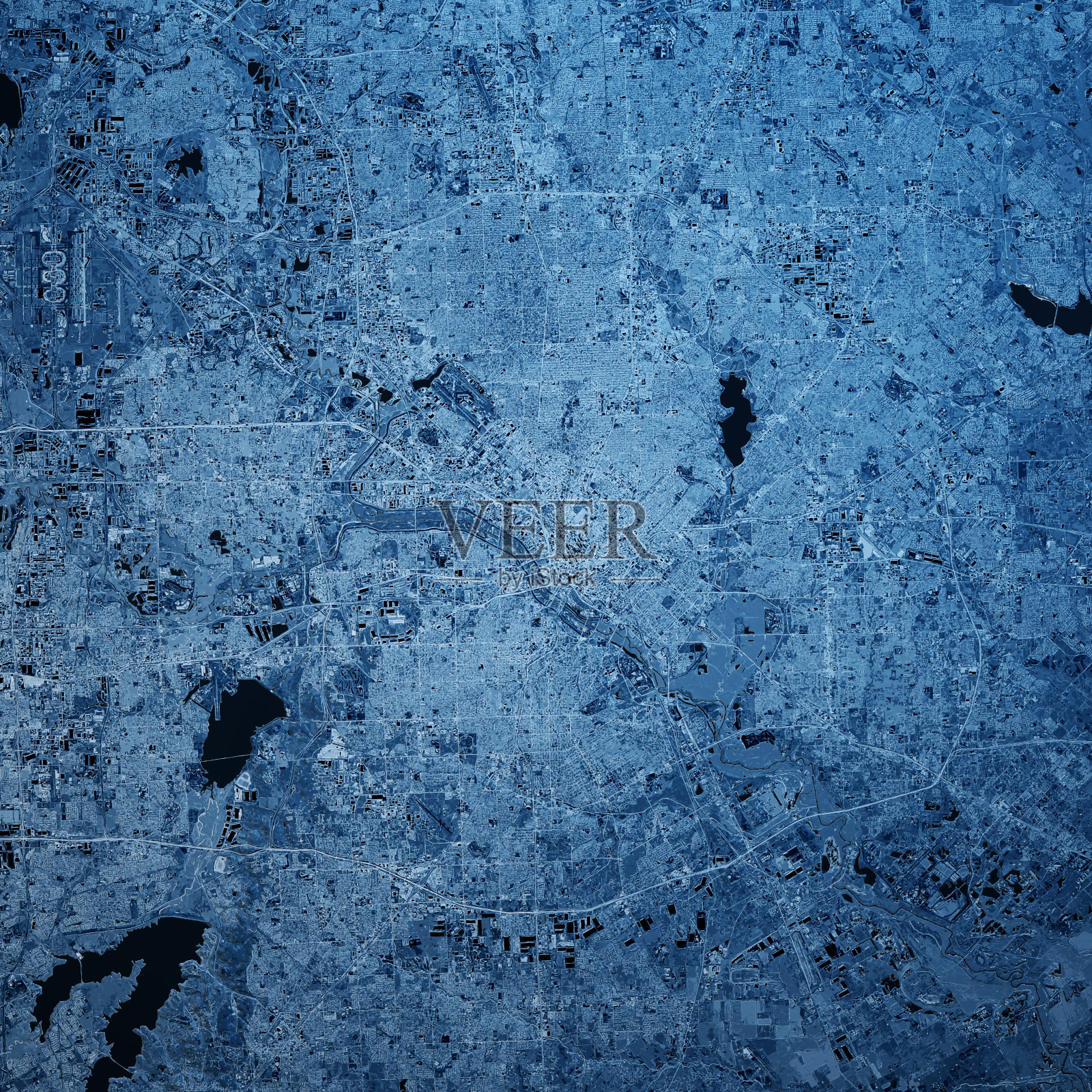 达拉斯德克萨斯3D渲染蓝顶视图2019年1月照片摄影图片