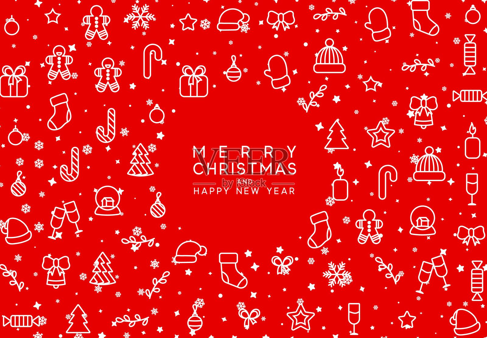 圣诞快乐，恭贺新禧。圣诞假日背景贺卡设计模板素材