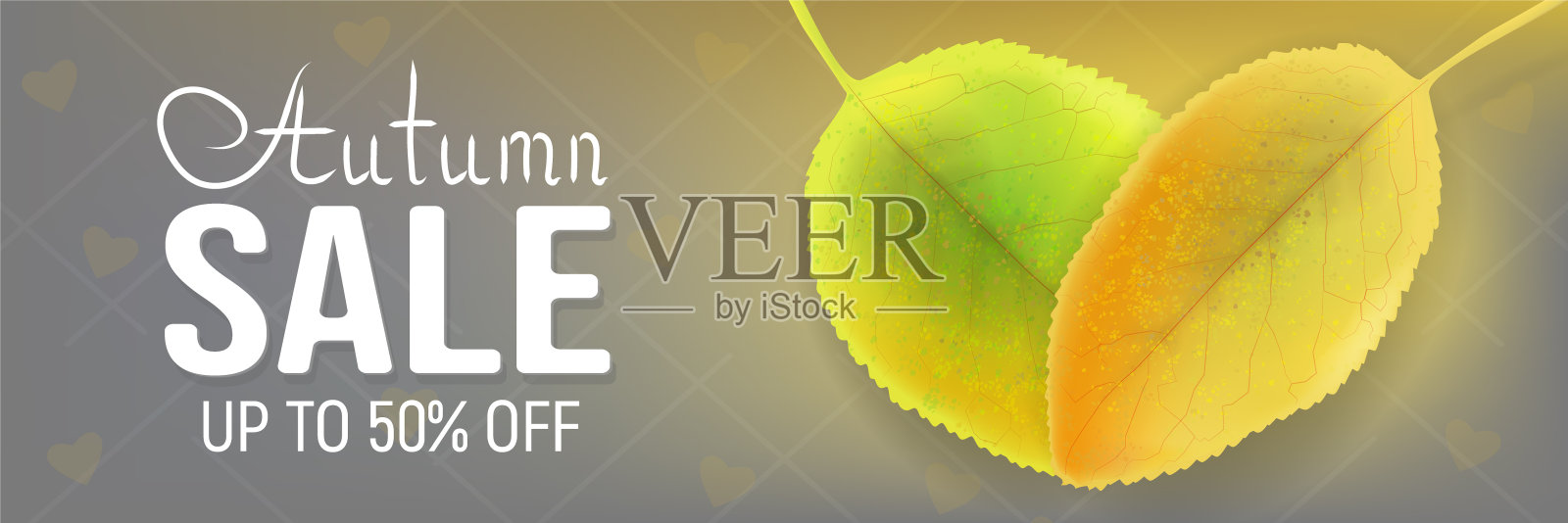 彩叶横幅。插画图片素材