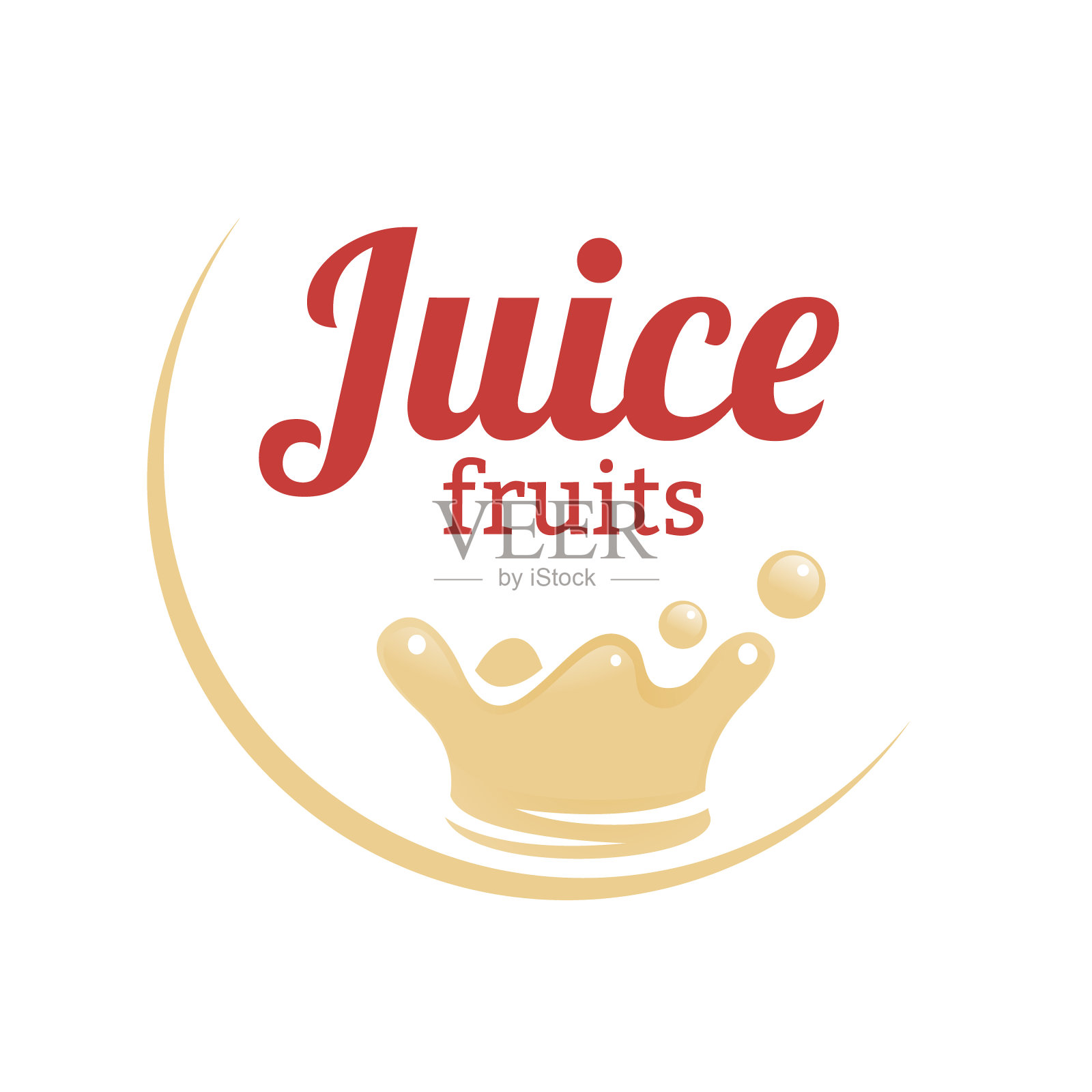 果汁标识设计理念。水果和果汁图标主题。有机健康食品的独特标志。插画图片素材