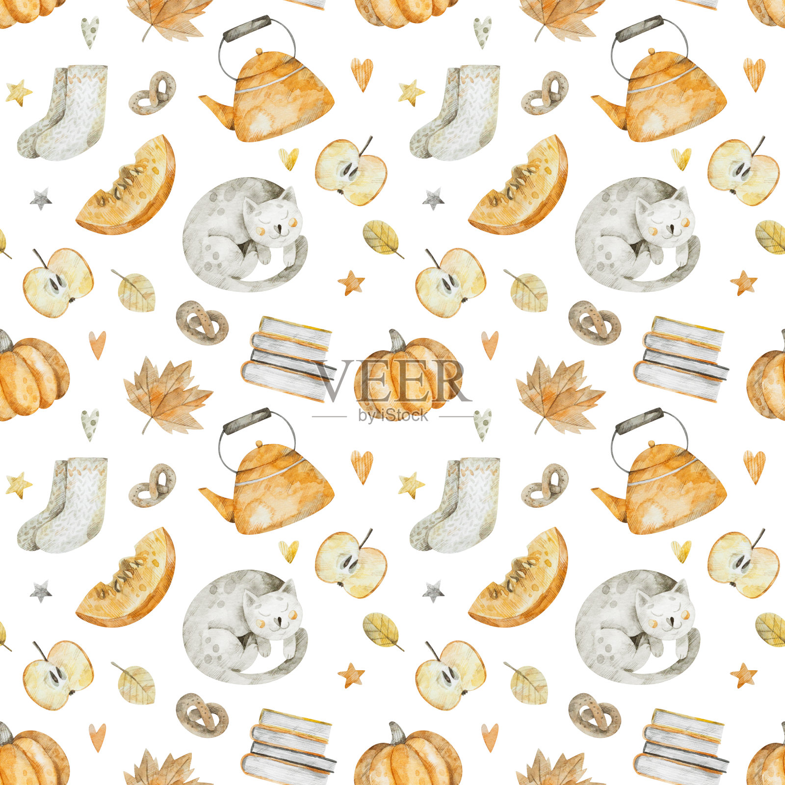 秋天的模式插画图片素材