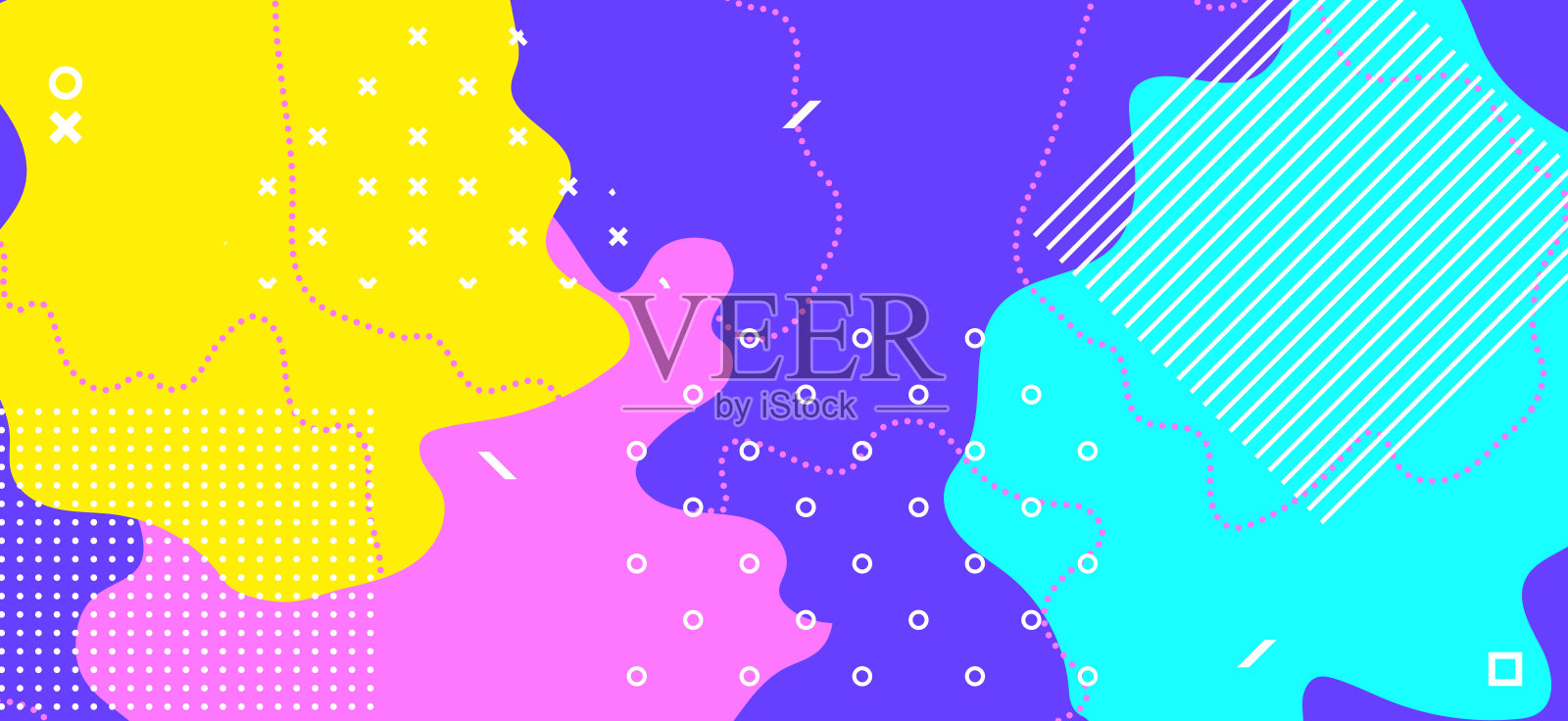 多色孩子纹理。时尚波设计。插画图片素材