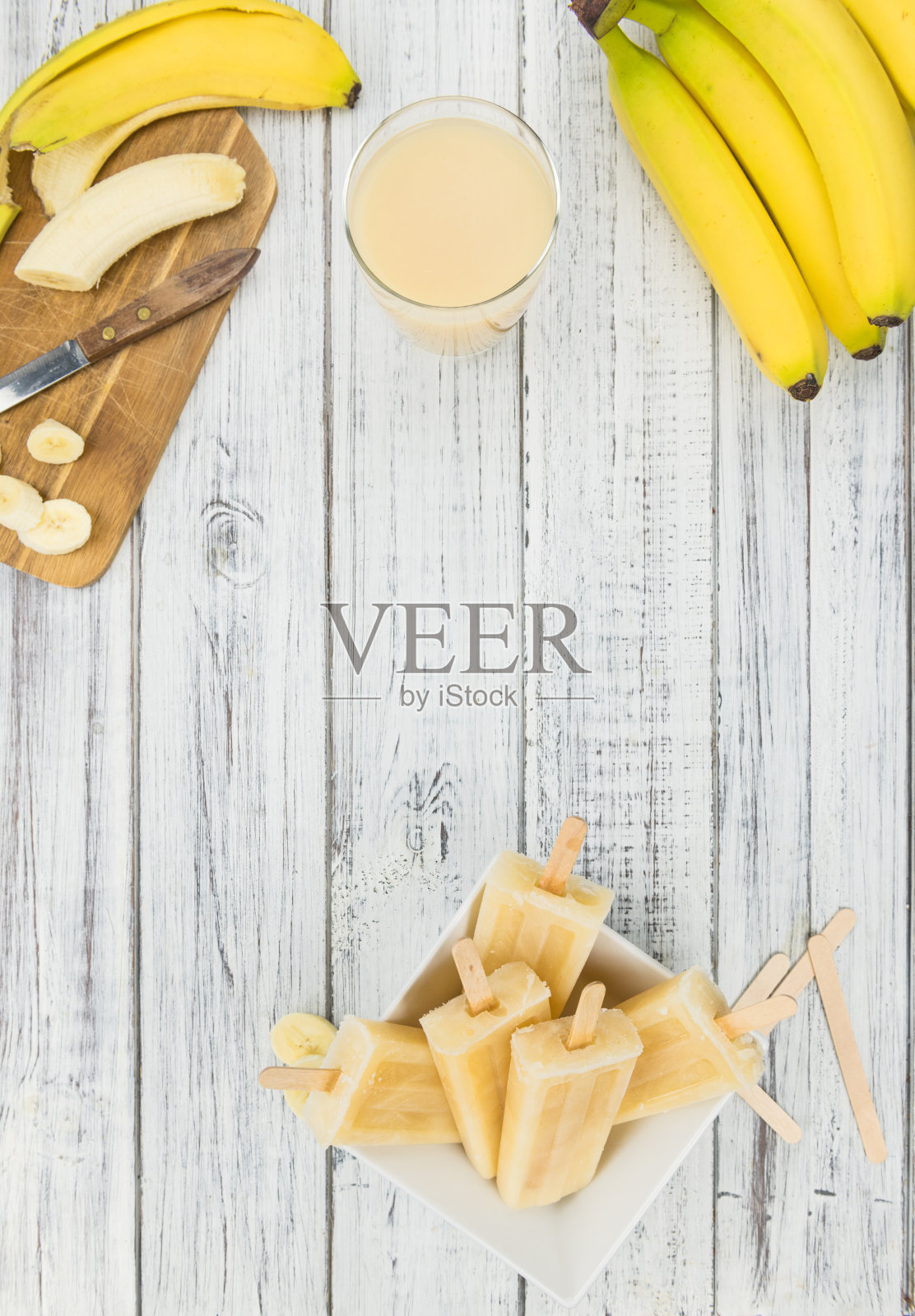 自制的香蕉冰棒照片摄影图片