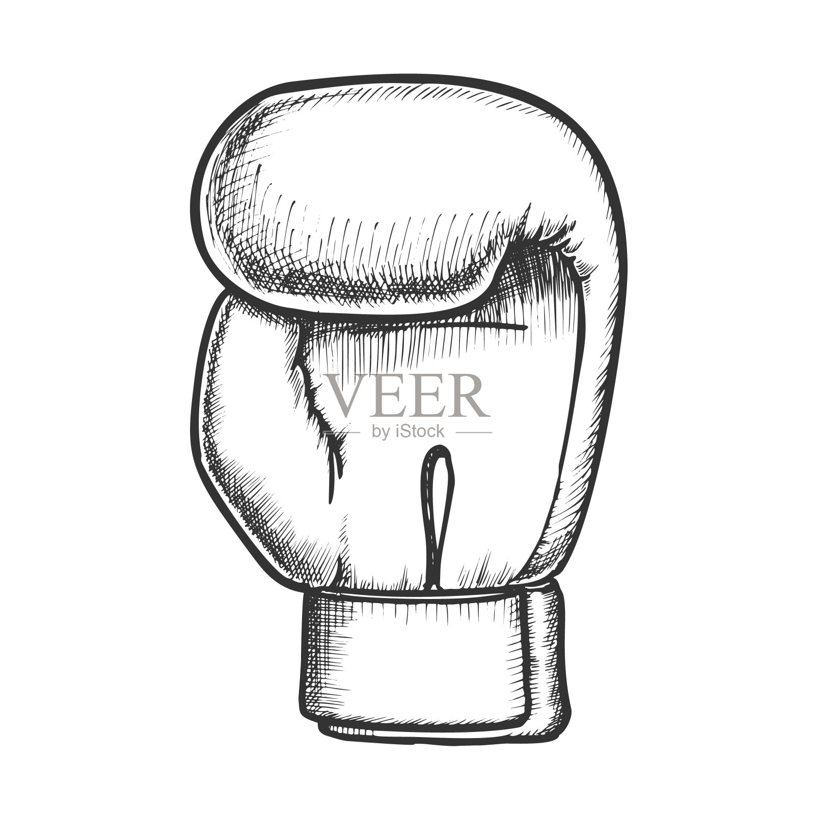 拳击手套运动比赛复古向量插画图片素材