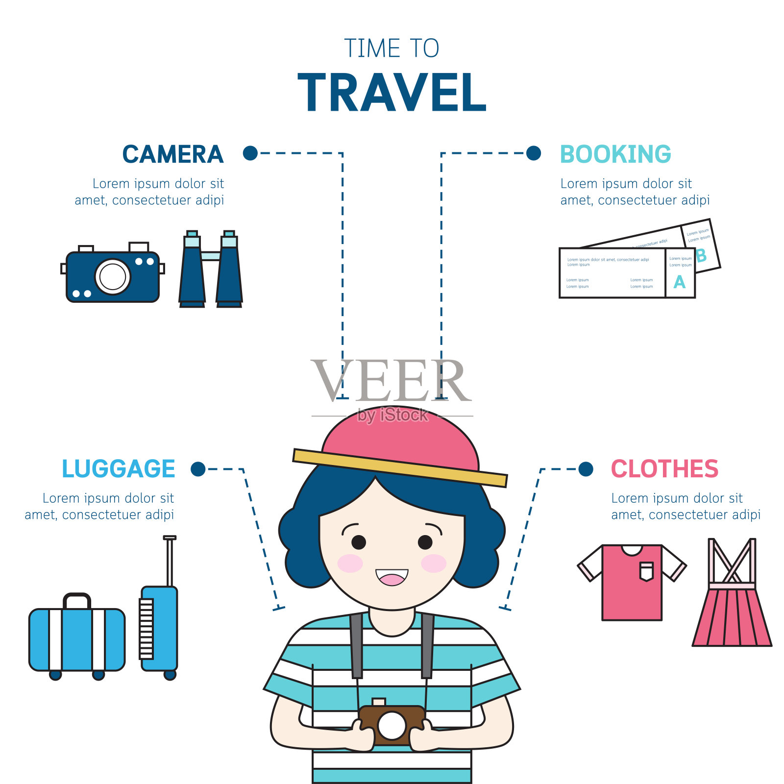 旅行模板设计信息图表。概念向量插图。插画图片素材