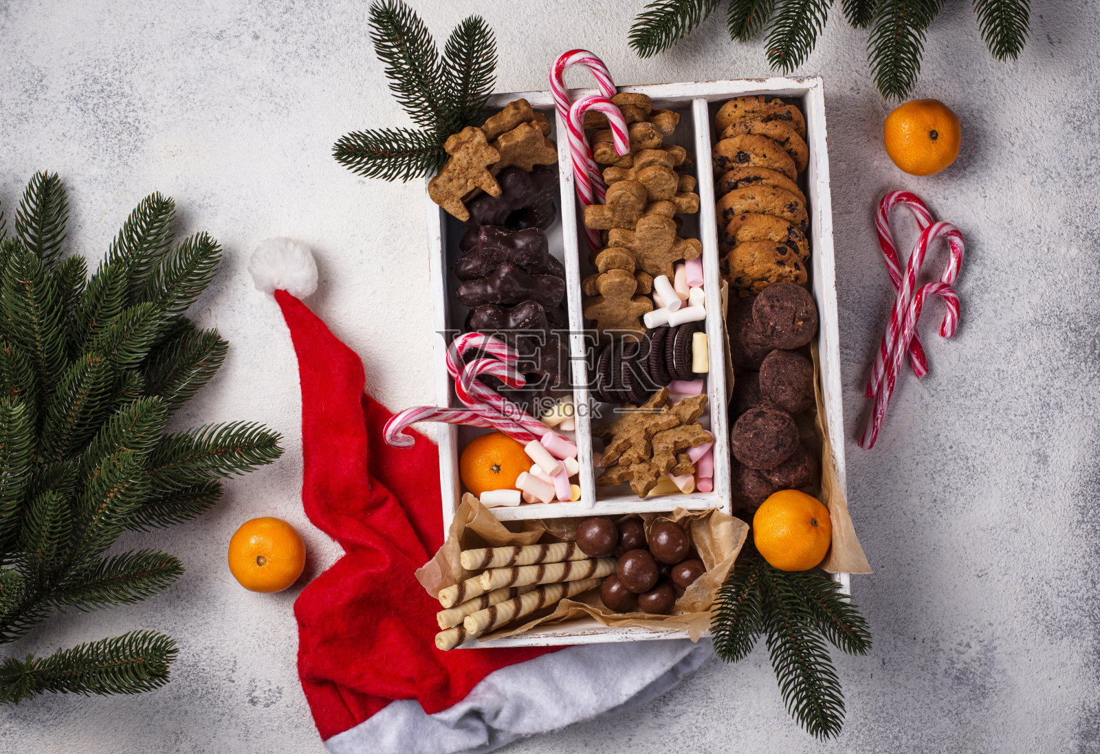 各种各样的圣诞饼干照片摄影图片