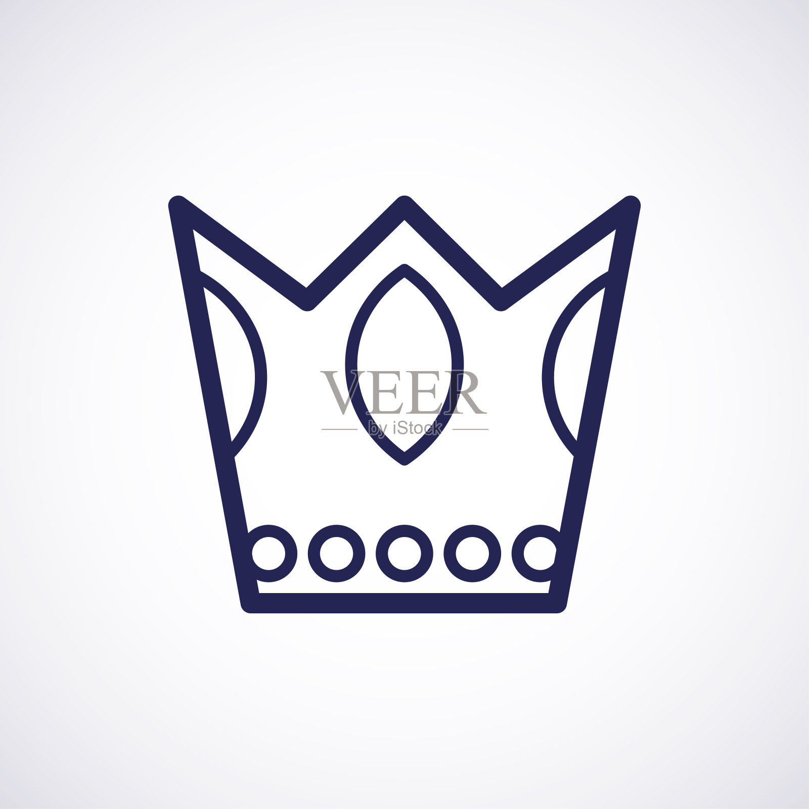 皇冠在白色背景上的经典风格。贺卡向量。装饰元素。贺卡模板。矢量插图。加冕矢量插图。皇冠矢量图标。图标素材