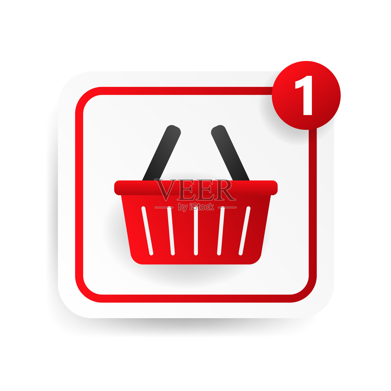 购物篮网页按钮上的白色背景设计元素图片