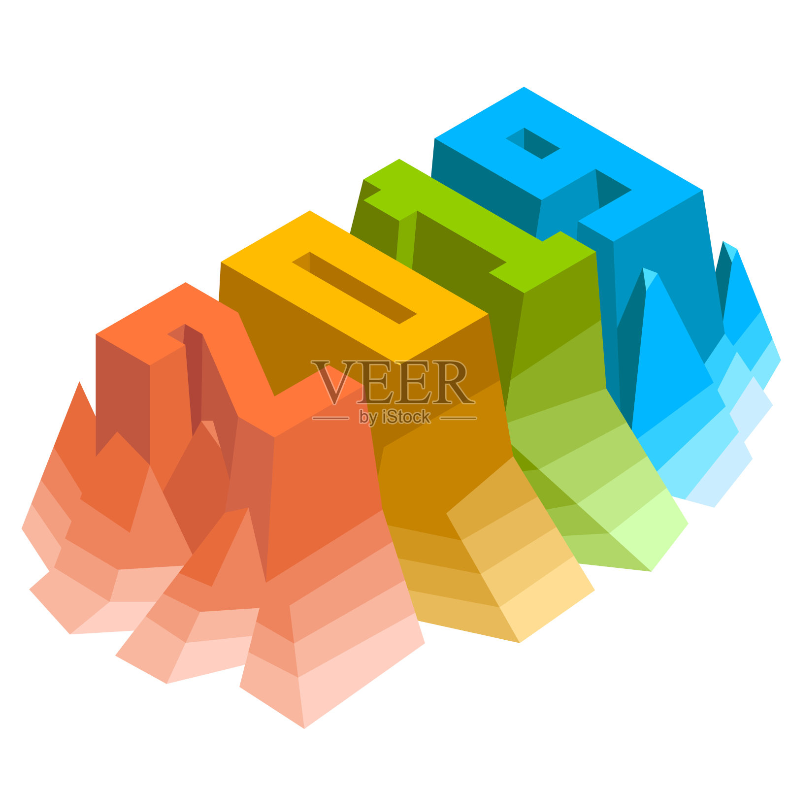 矢量等距城市中心地图。日历2020年，2019年等距。等距建筑图形，数字。矢量等距城市中心地图。插画图片素材