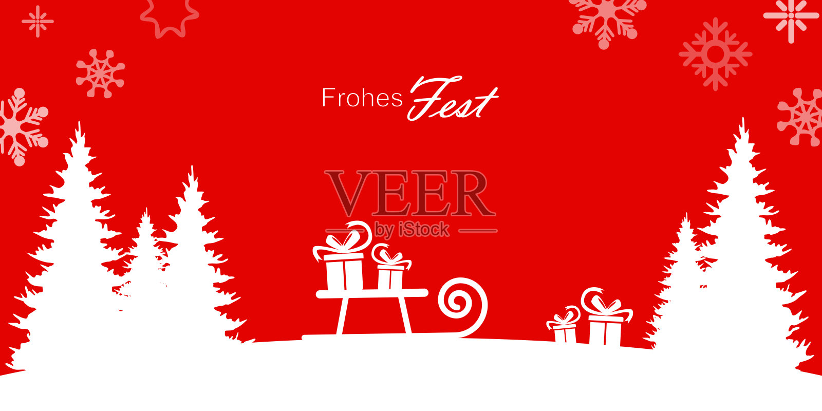 简单的圣诞背景与典型的元素设计模板素材