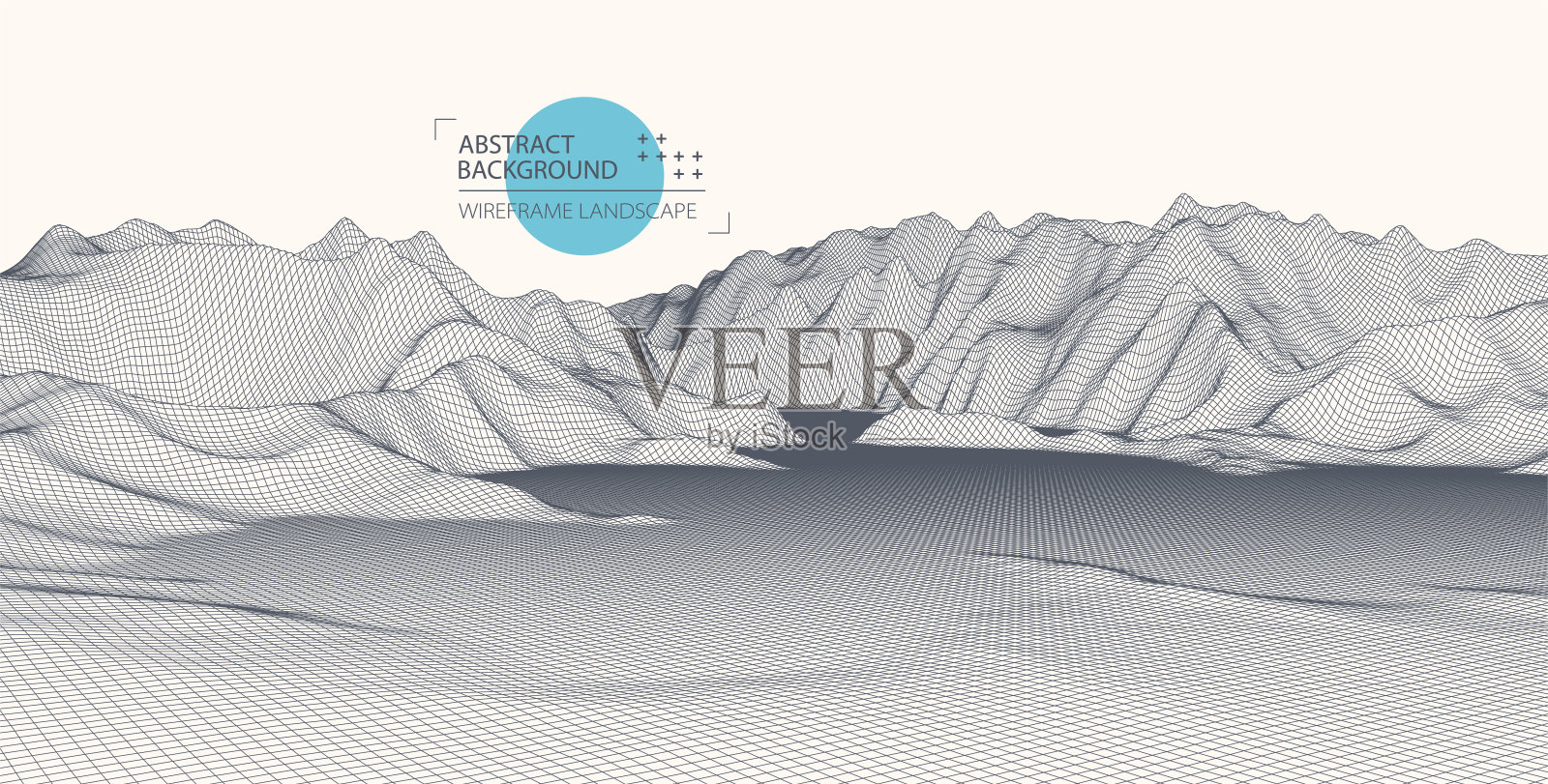 线框景观背景。未来的矢量插图。插画图片素材