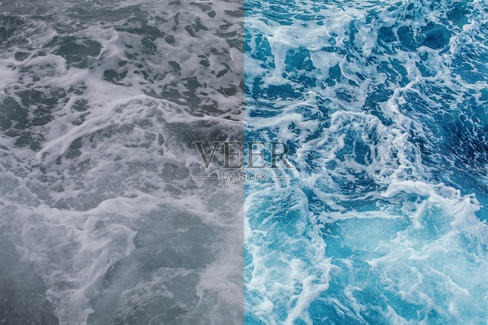 照片前后的图像编辑过程。海浪照片摄影图片