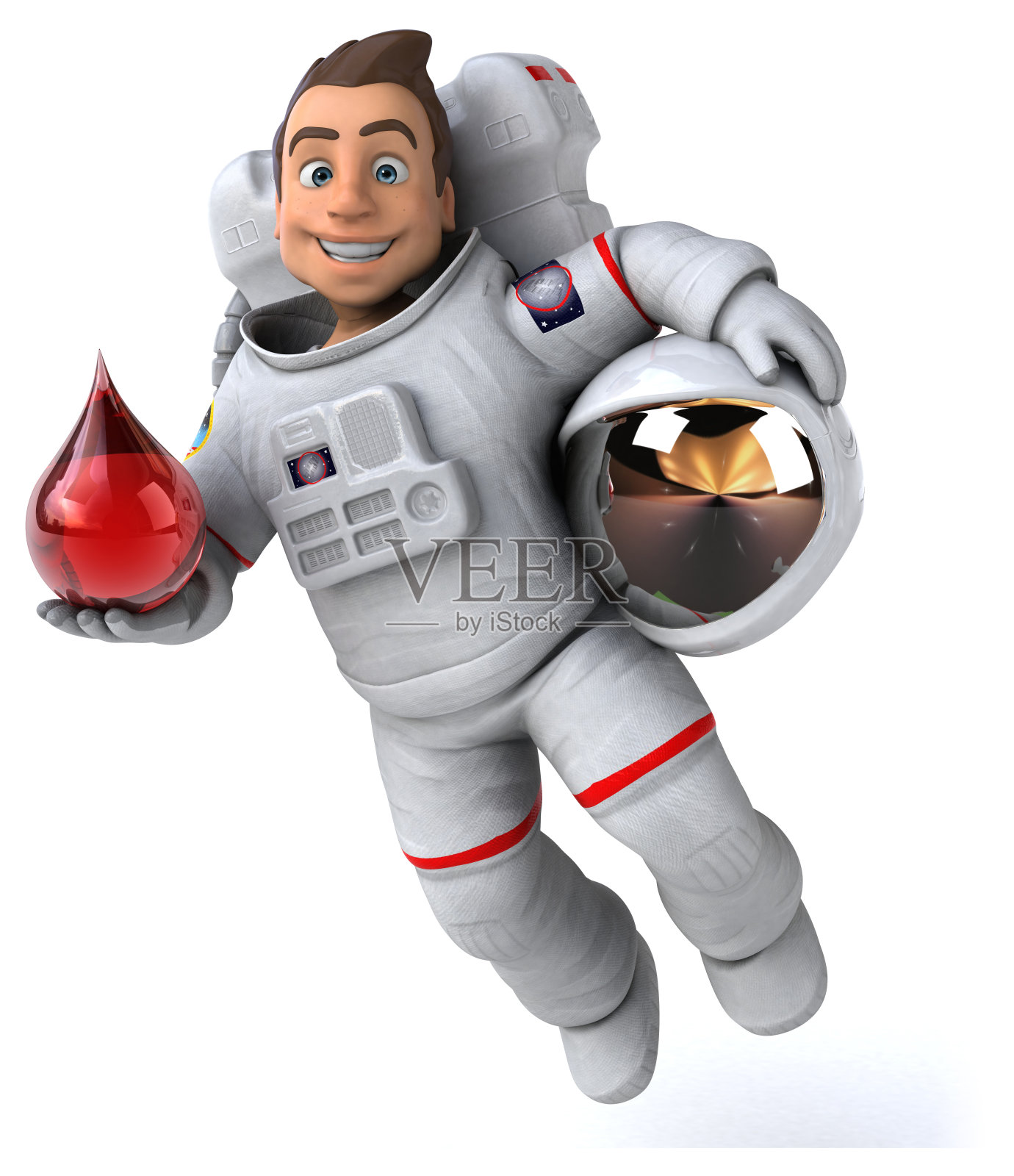 有趣的宇航员- 3D插图照片摄影图片