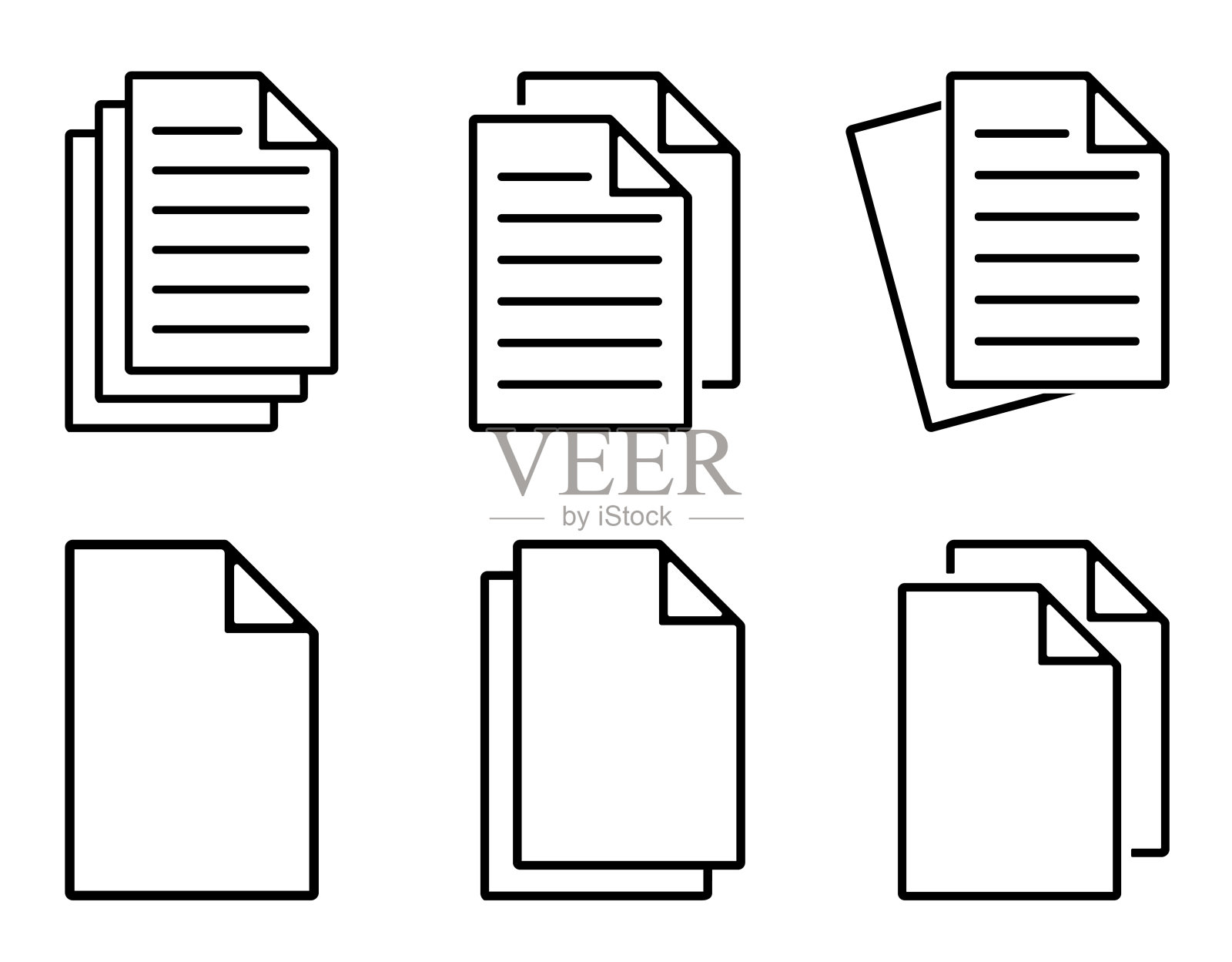 纸图标，页图标矢量插图矢量插画图片素材