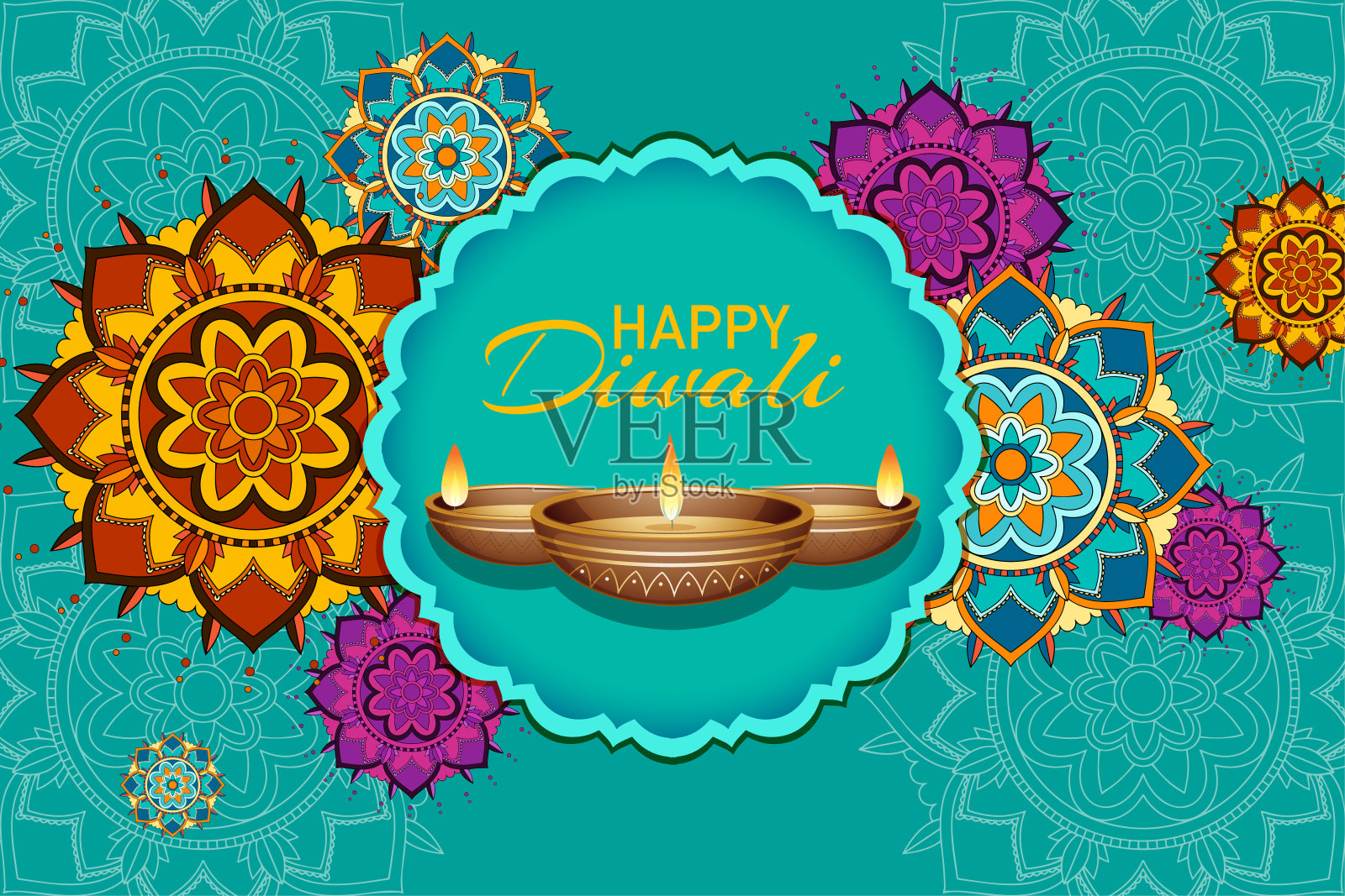 快乐排灯节海报设计设计模板素材