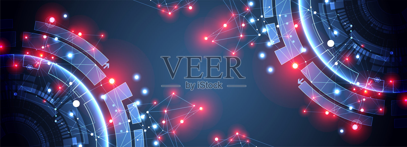 矢量插图，高科技数字技术和工程主题插画图片素材