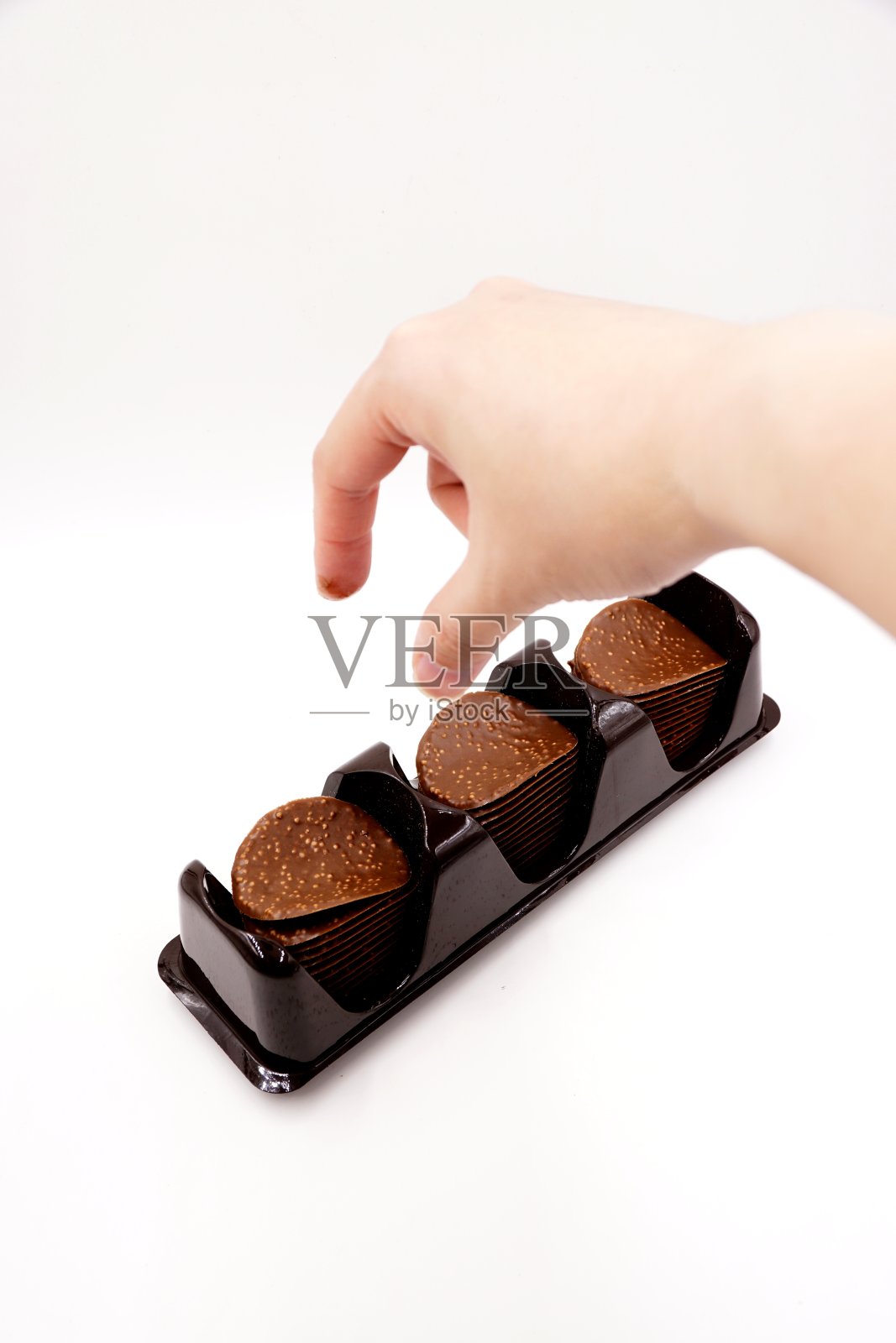 脆脆的巧克力涂层零食照片摄影图片