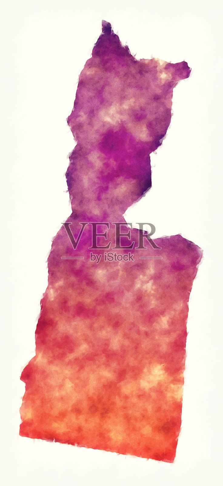 约旦亚喀巴省水彩地图插画图片素材