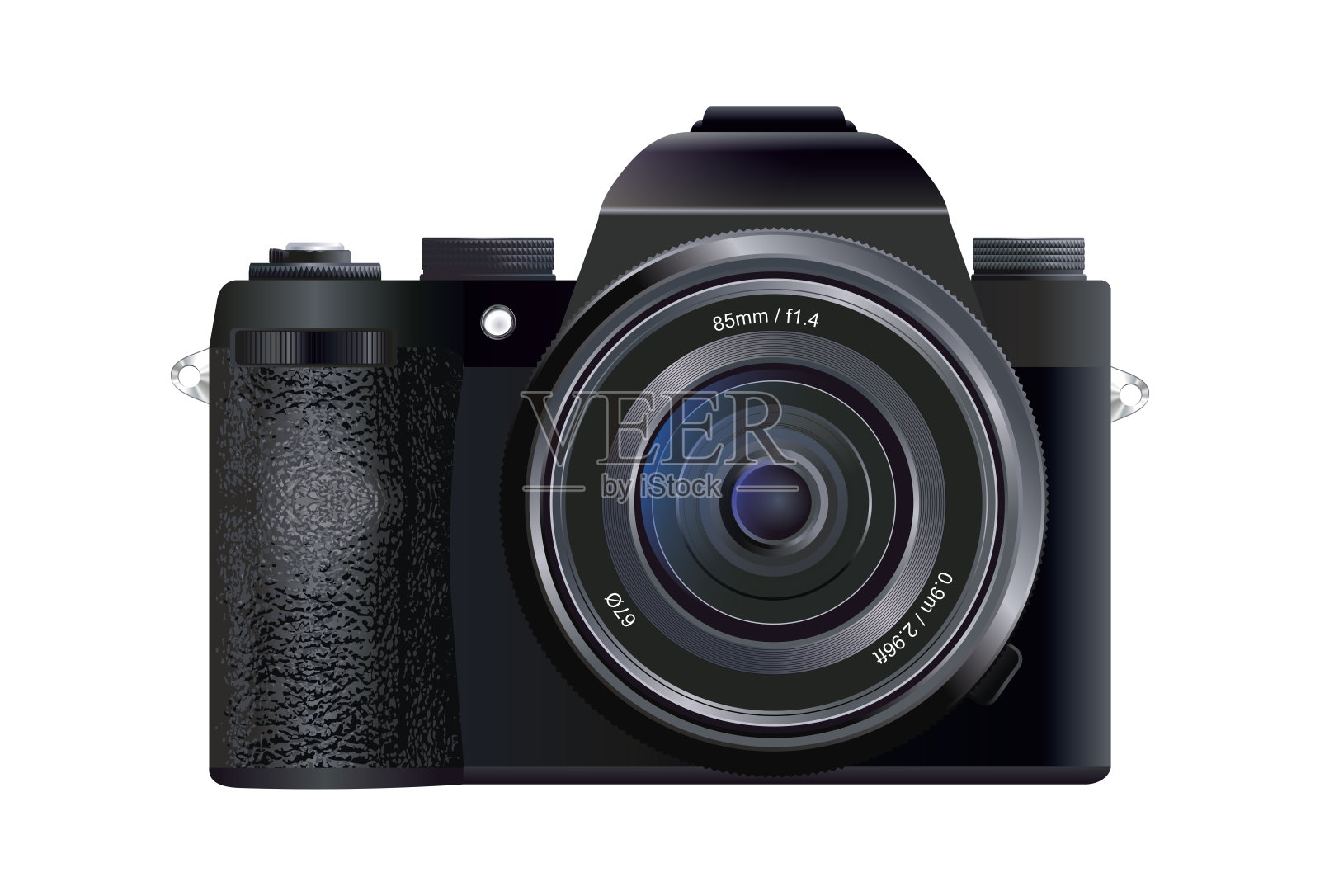带镜头的无反光镜相机设计元素图片