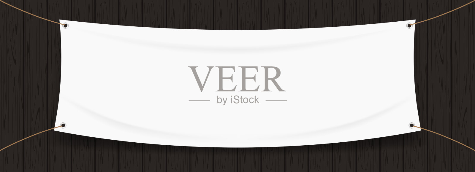 Vinyl banner blank white isolated on black wood frame, white mock up textile fabric empty for banner advertising stand hanging，室内外织物网Vinyl background for presentation poster插画图片素材