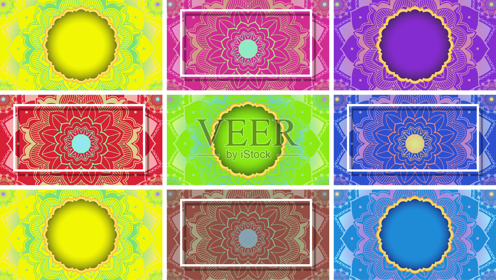 背景模板与曼荼罗设计插画图片素材