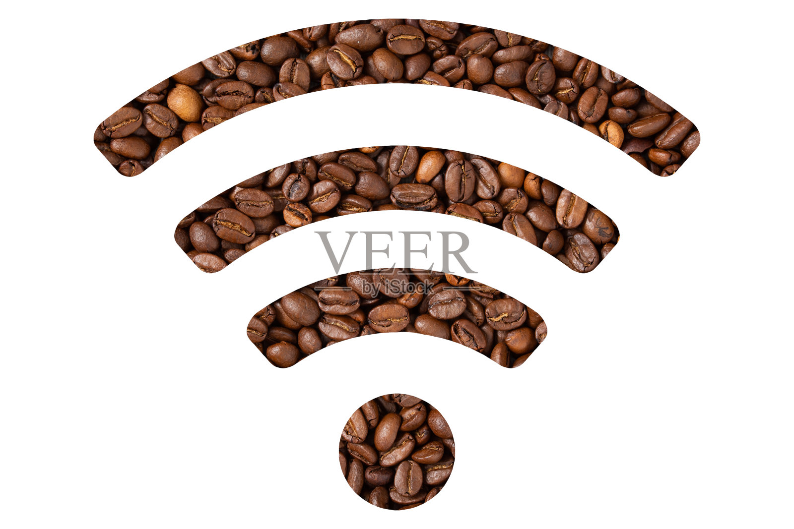 咖啡豆wifi符号照片摄影图片