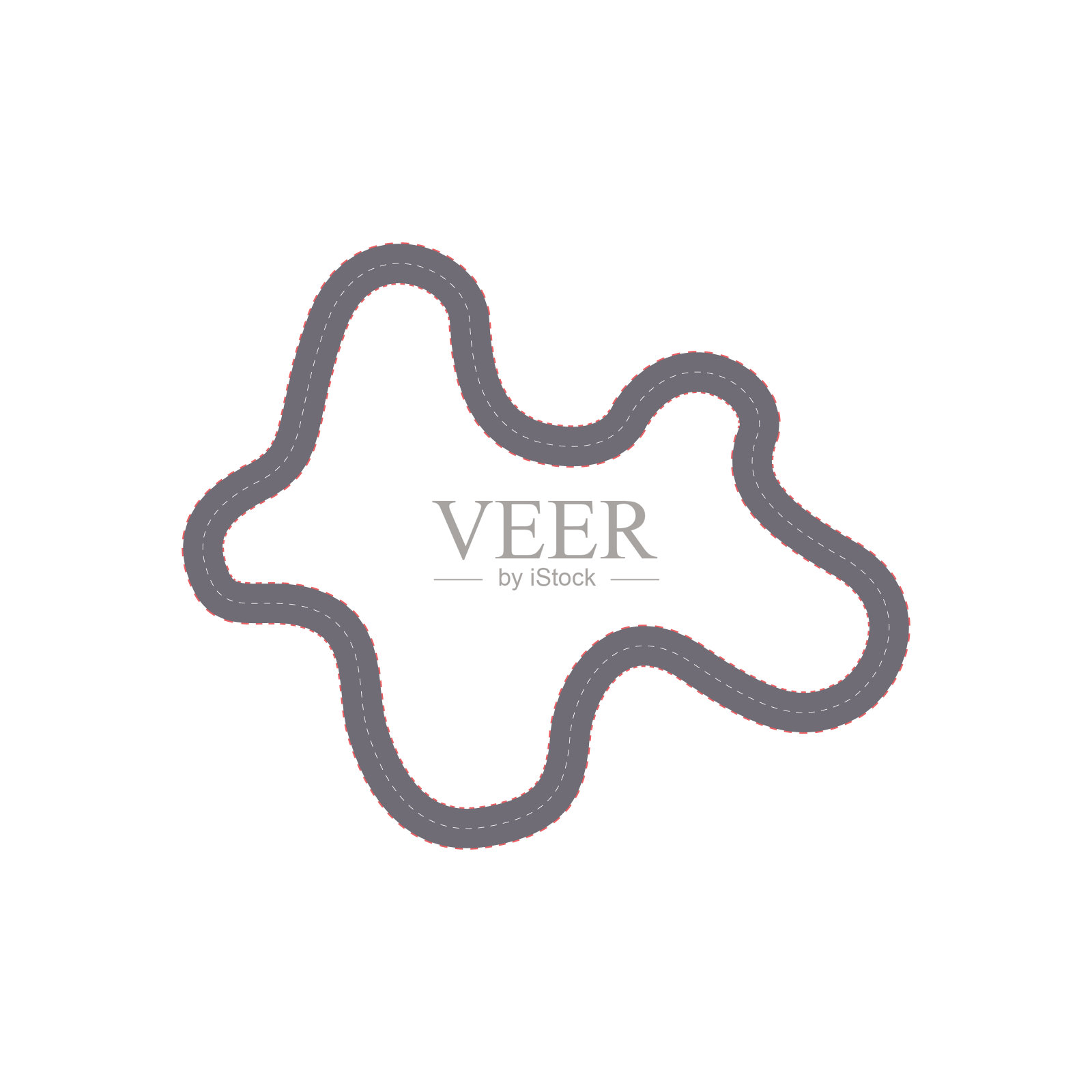 运动赛道或交通道路俯视图，平面矢量插图孤立。设计元素图片