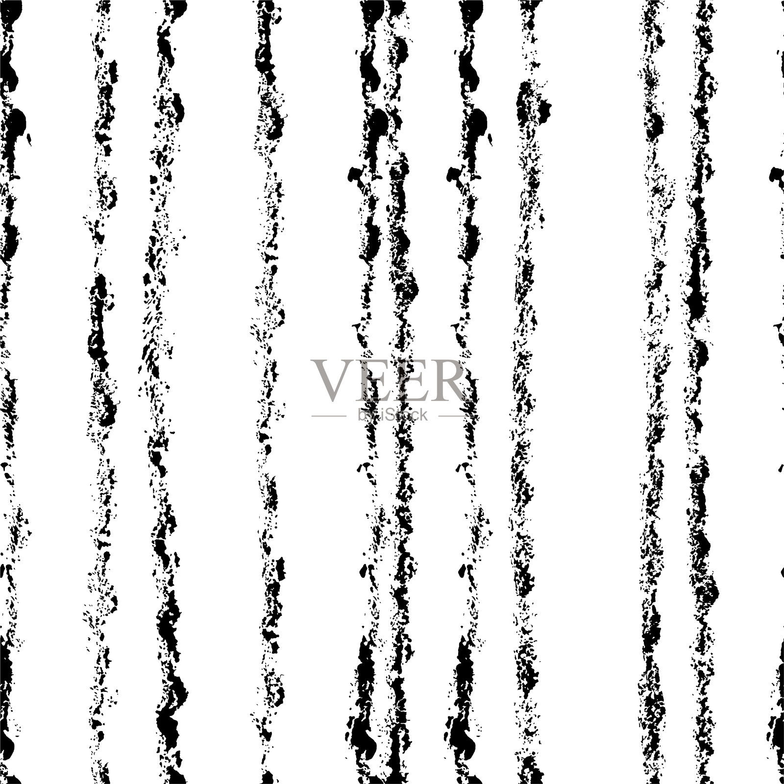 垂直木炭线矢量无缝模式。肮脏的黑色图画装饰纹理。插画图片素材