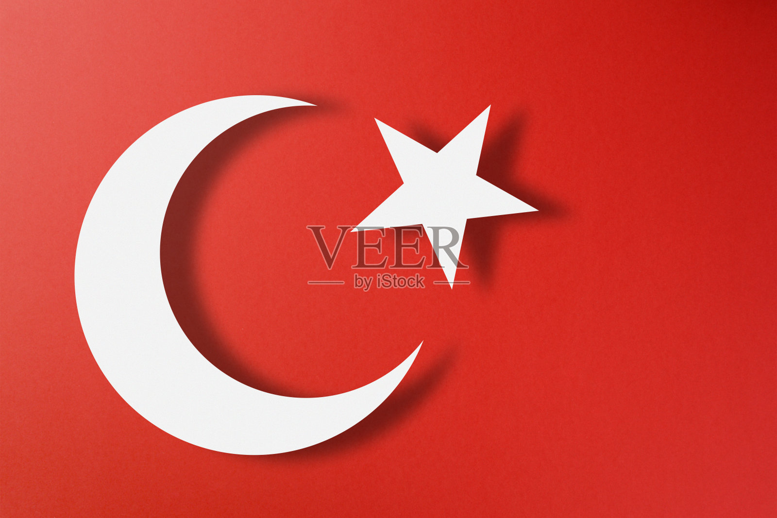 由剪纸制成的土耳其国旗照片摄影图片