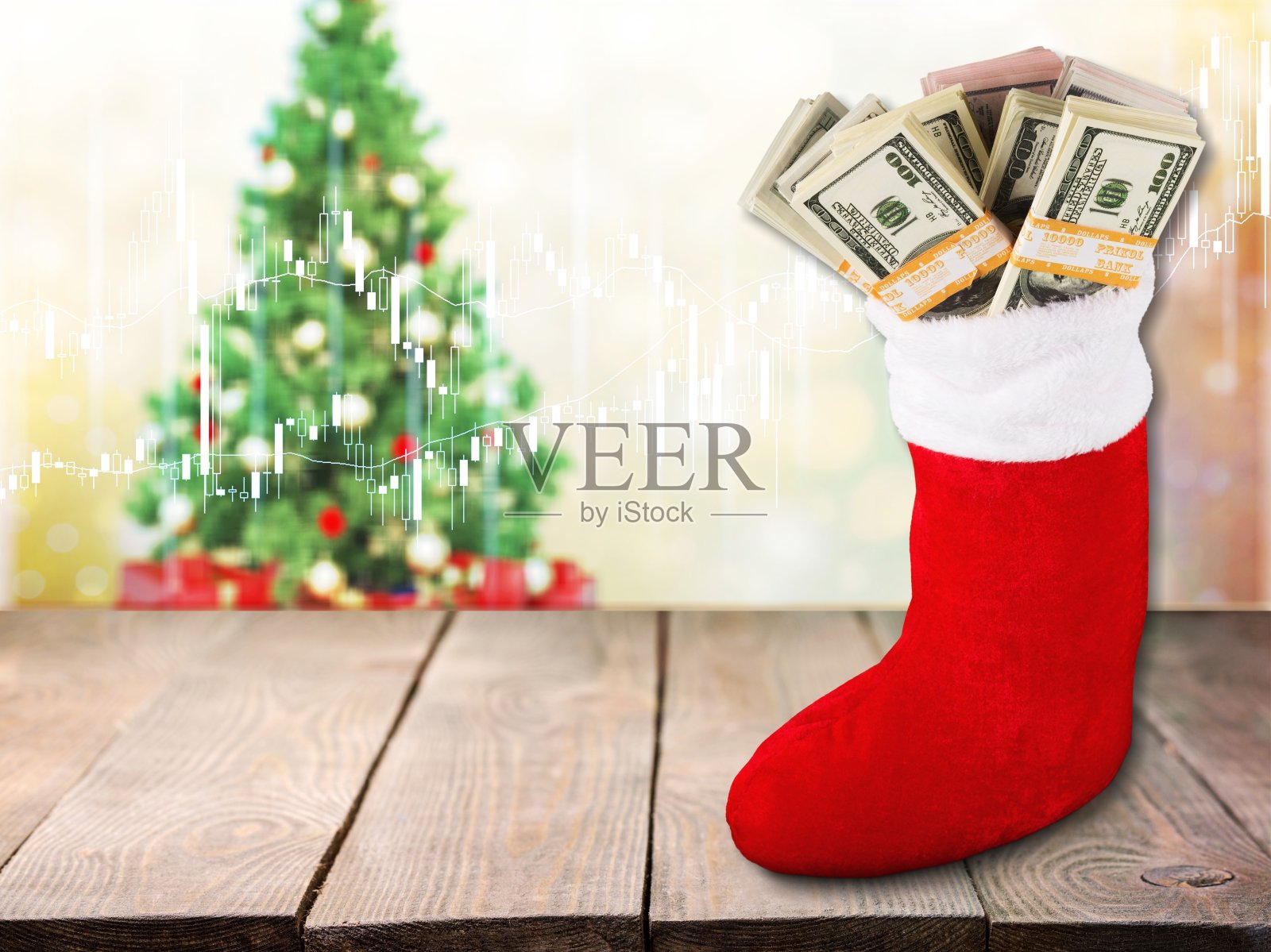 的袜子里。照片摄影图片