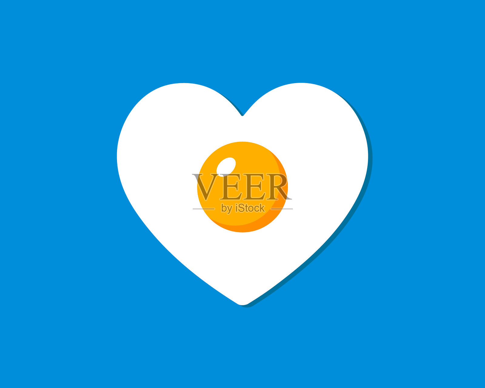 平面风格设计单煎蛋图标造型。早餐食品标志符号标志。矢量插图图像。背景隔离。插画图片素材