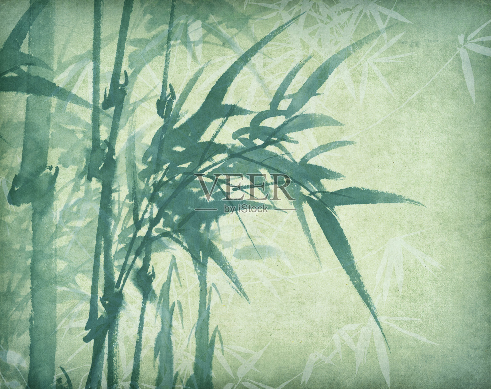 竹水墨画插画图片素材